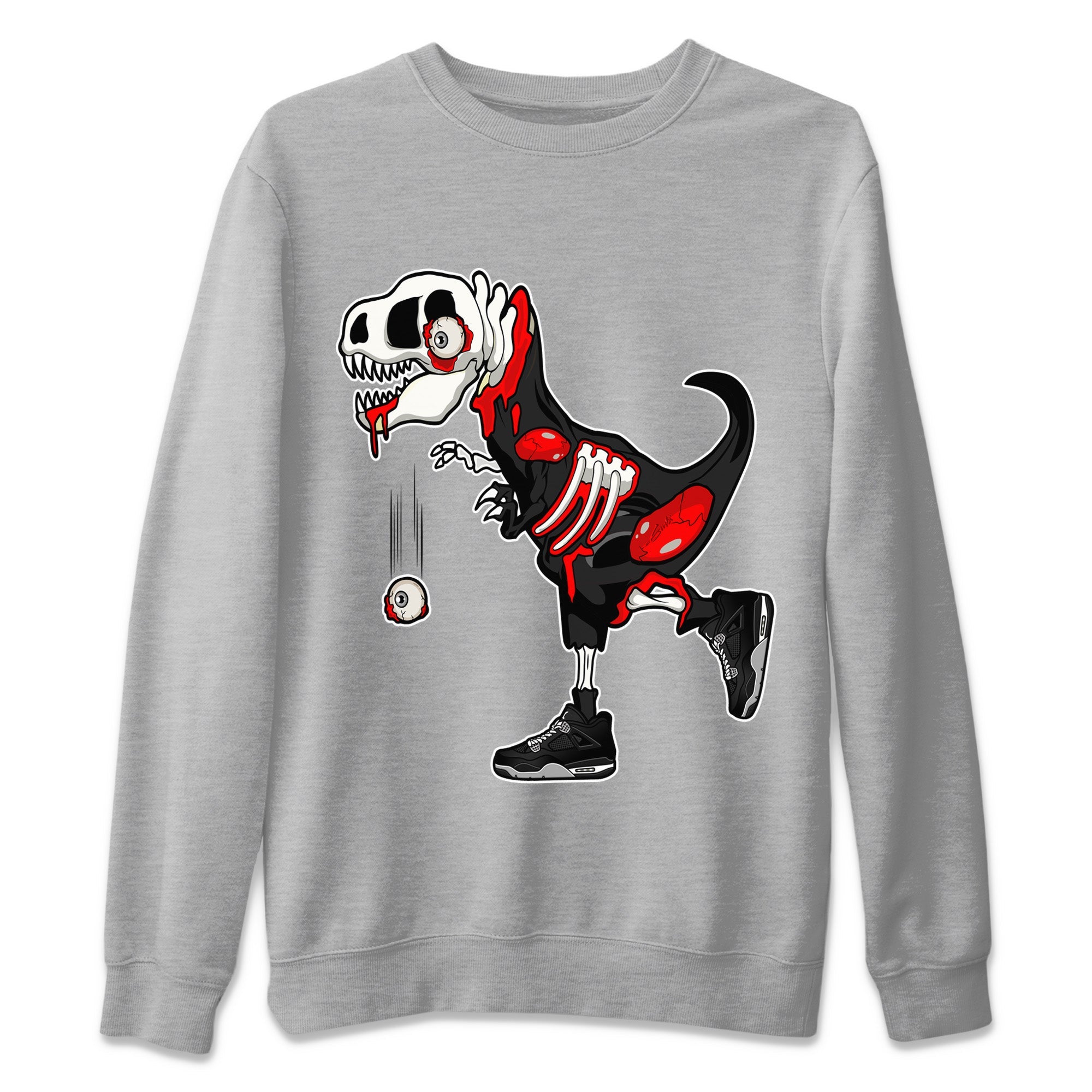 Zombie Dino Unisex Tops - Air Jordan 4 Black Canvas