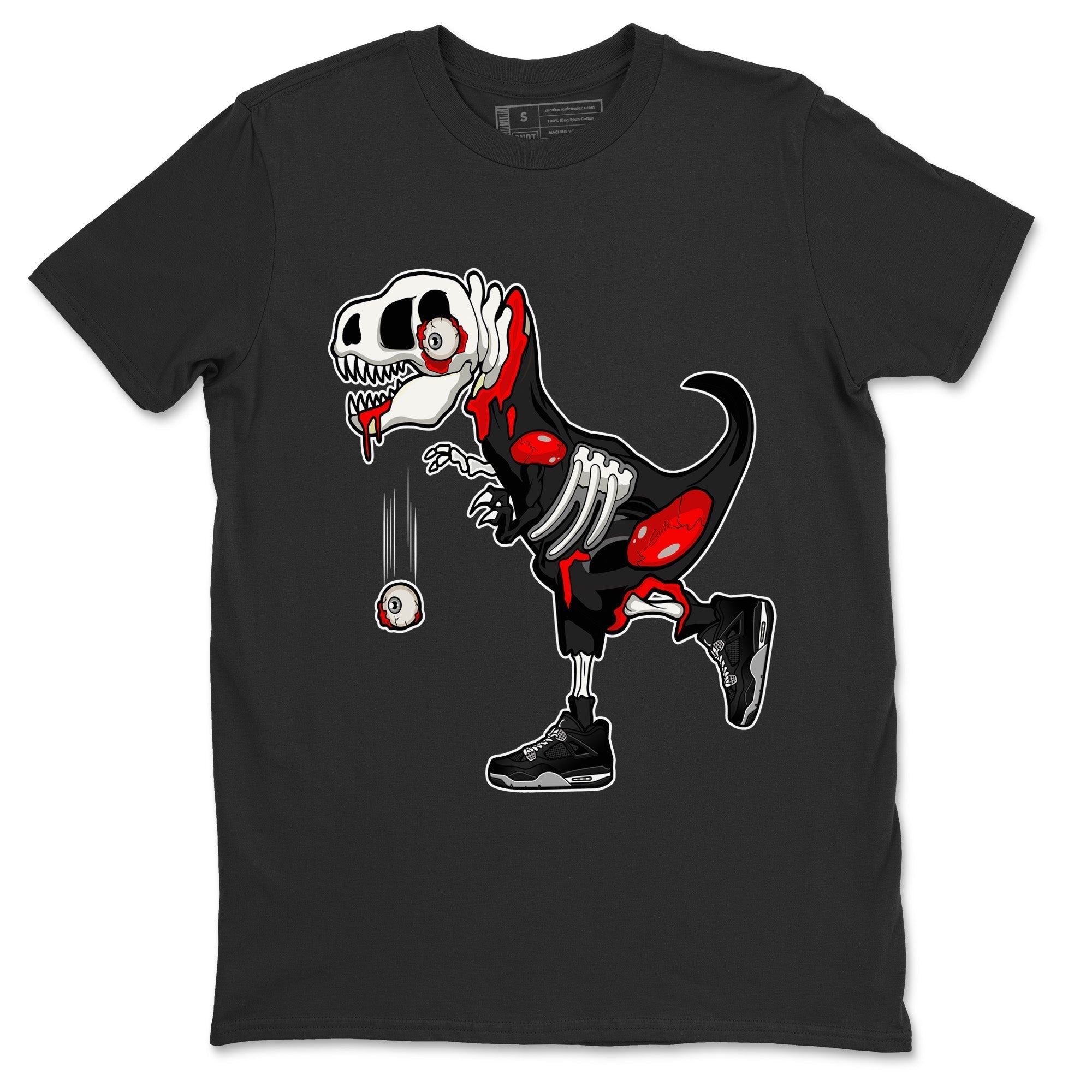Zombie Dino Unisex Tops - Air Jordan 4 Black Canvas