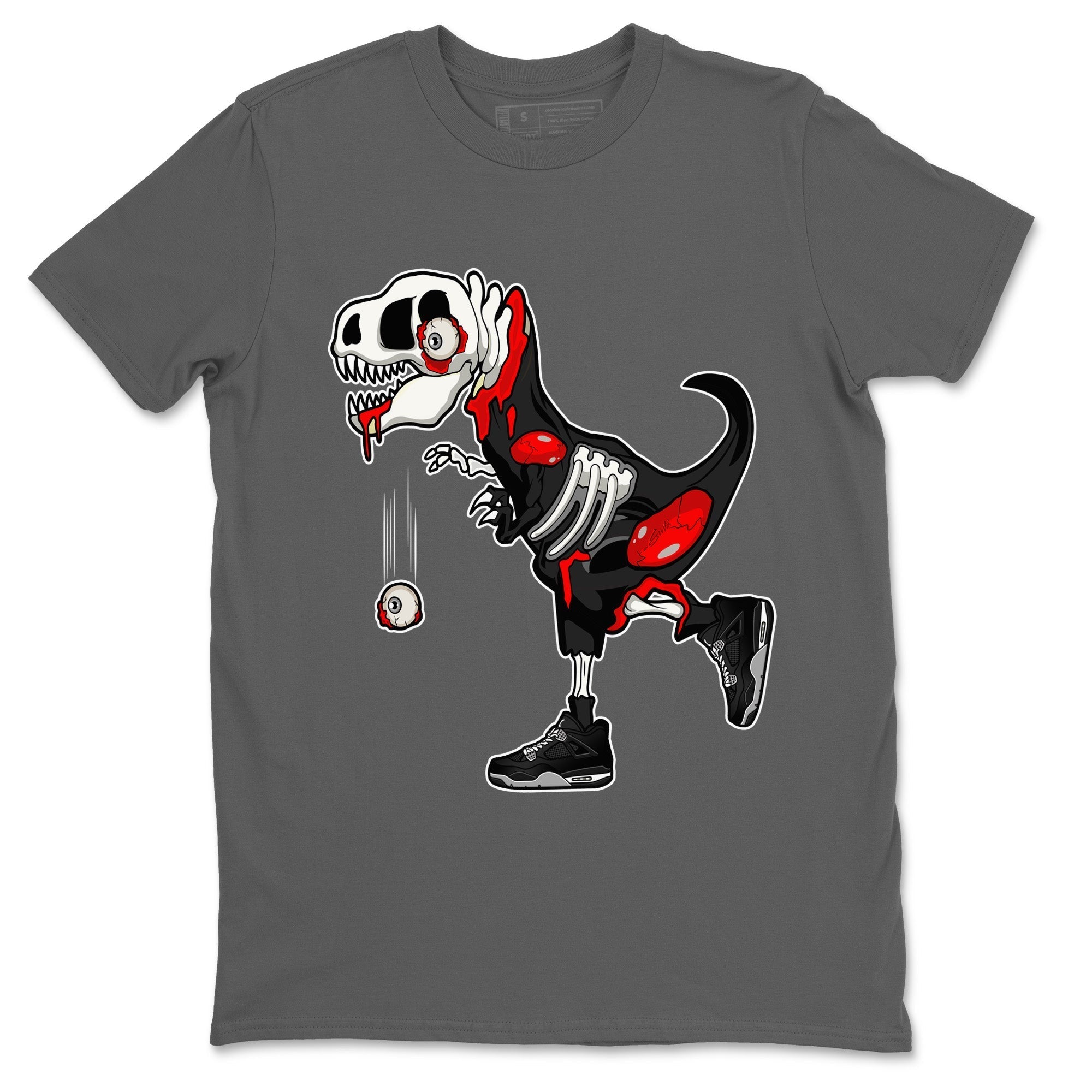 Zombie Dino Unisex Tops - Air Jordan 4 Black Canvas