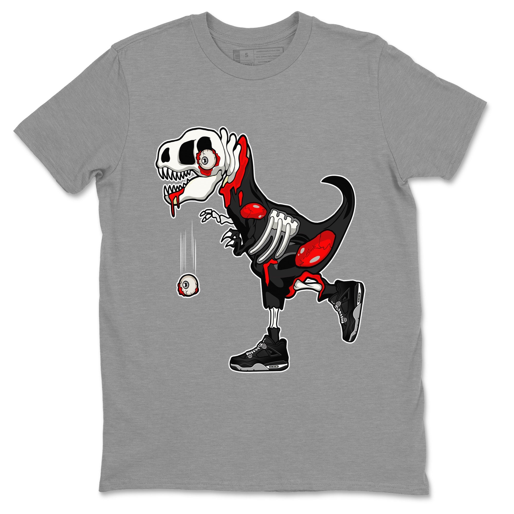 Zombie Dino Unisex Tops - Air Jordan 4 Black Canvas