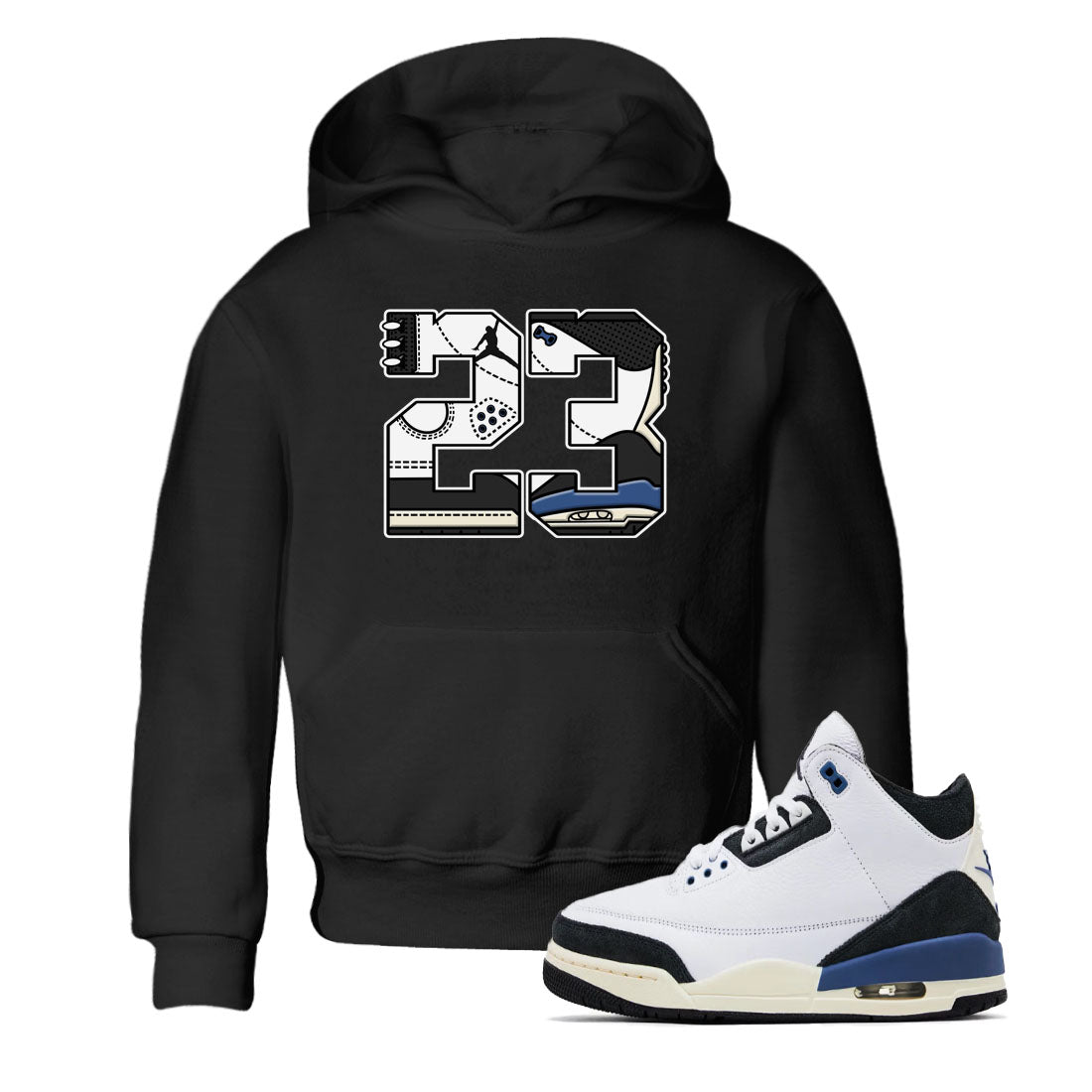 23 snkmatch Tees Kids - Air Jordan 3 A Ma Maniere x Diffused Blue