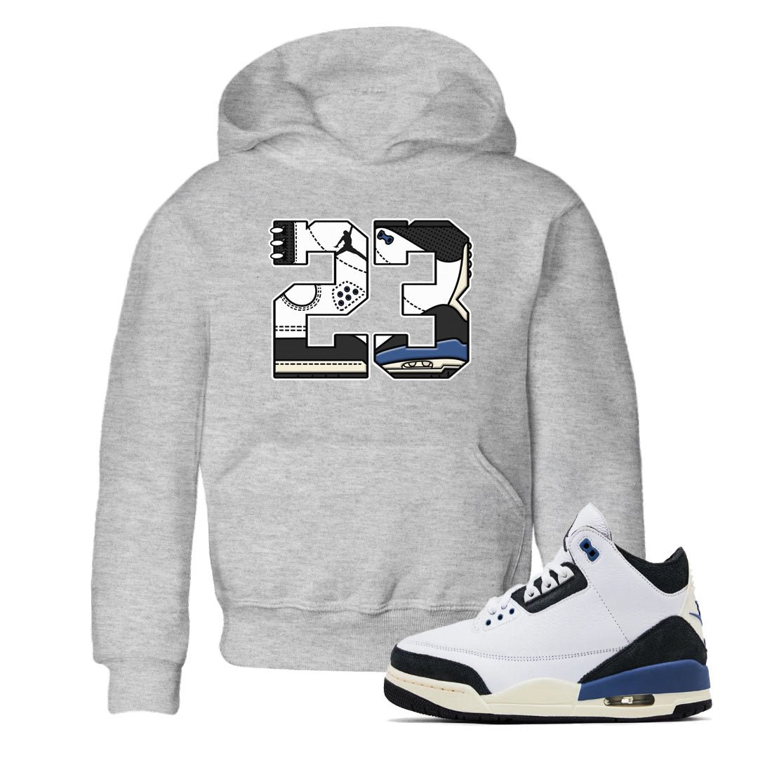 23 snkmatch Tees Kids - Air Jordan 3 A Ma Maniere x Diffused Blue