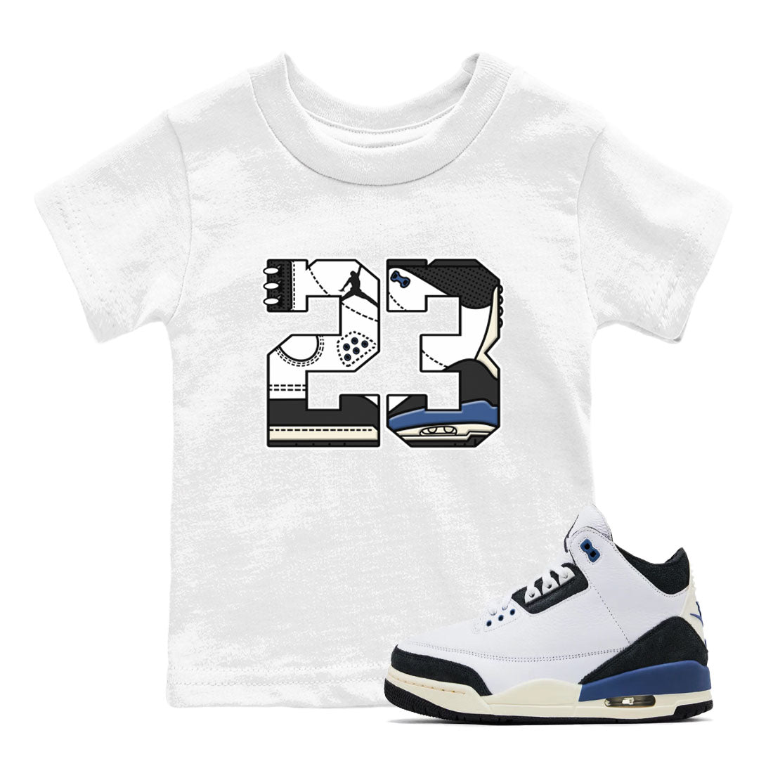 23 snkmatch Tees Kids - Air Jordan 3 A Ma Maniere x Diffused Blue