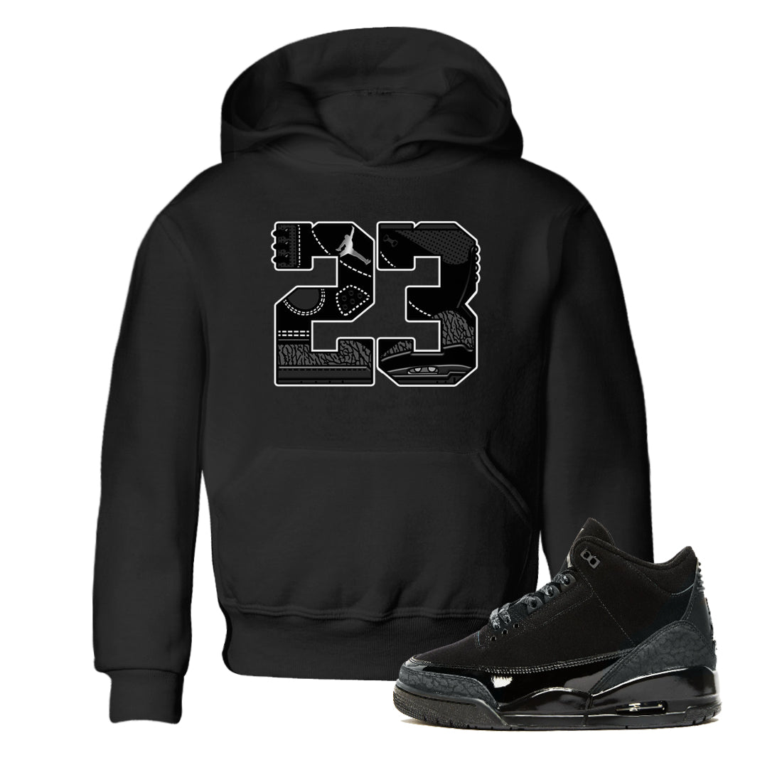23 snkmatch Tees Kids - Air Jordan 3 Black Cat