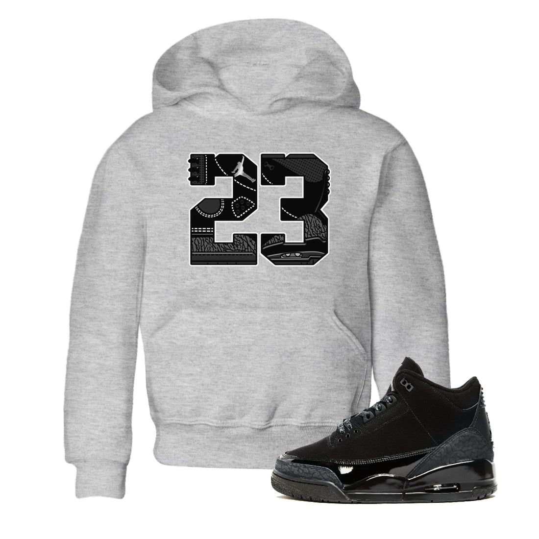 23 snkmatch Tees Kids - Air Jordan 3 Black Cat