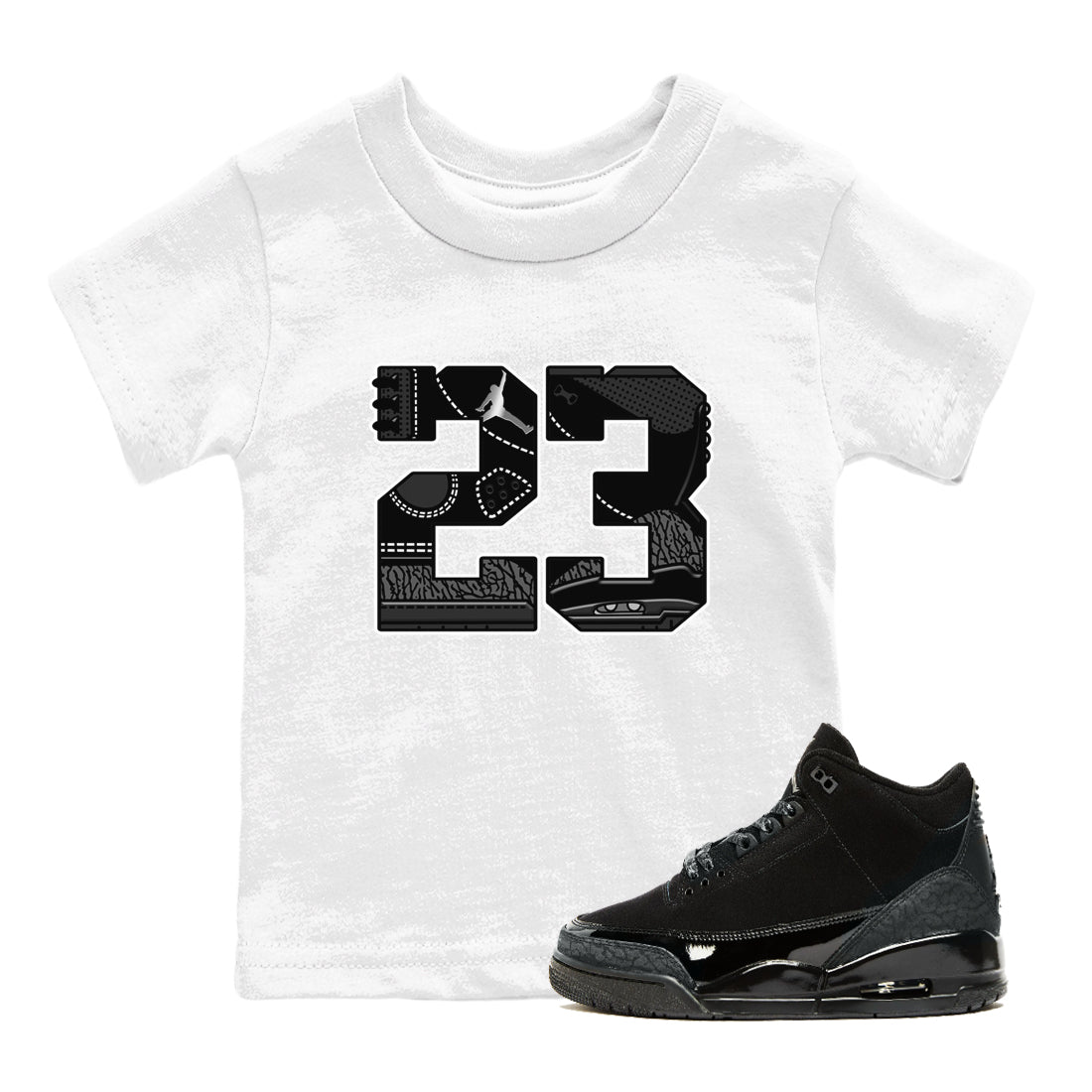 23 snkmatch Tees Kids - Air Jordan 3 Black Cat