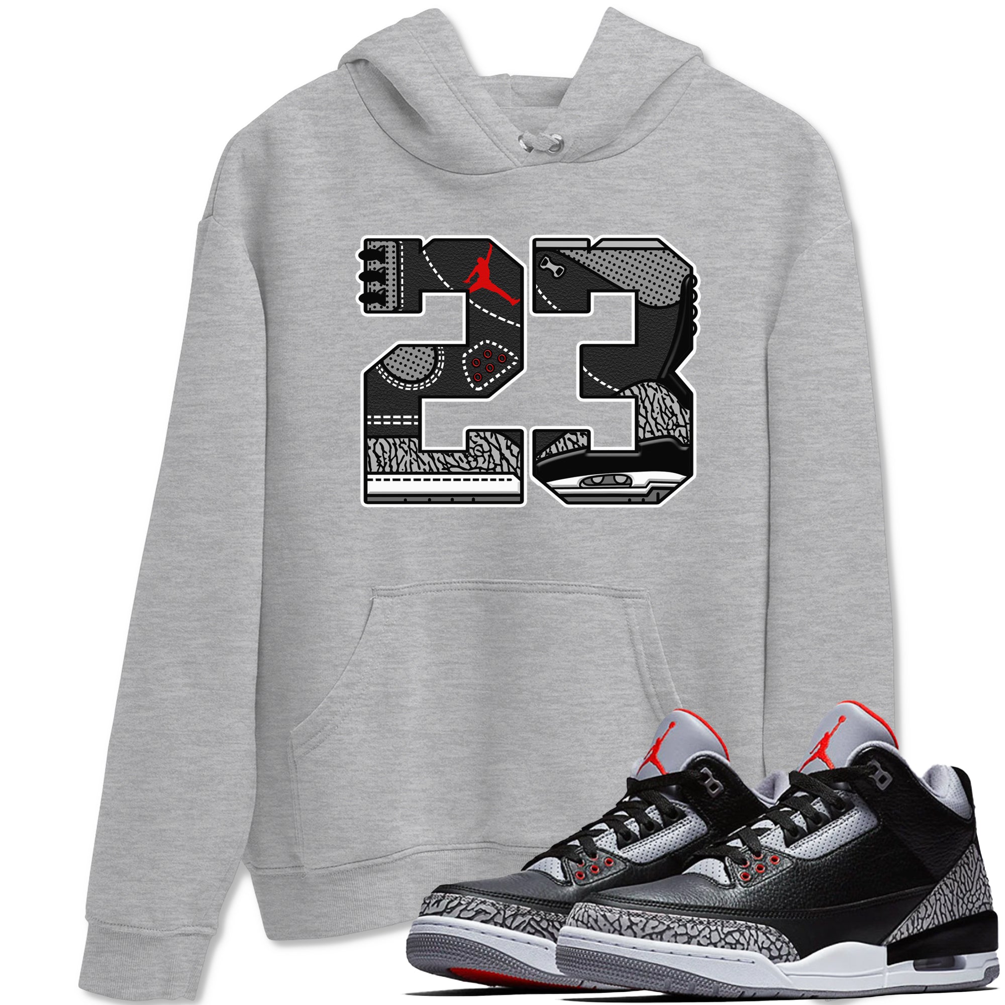 23 snkmatch Tees - Air Jordan 3 Black Cement