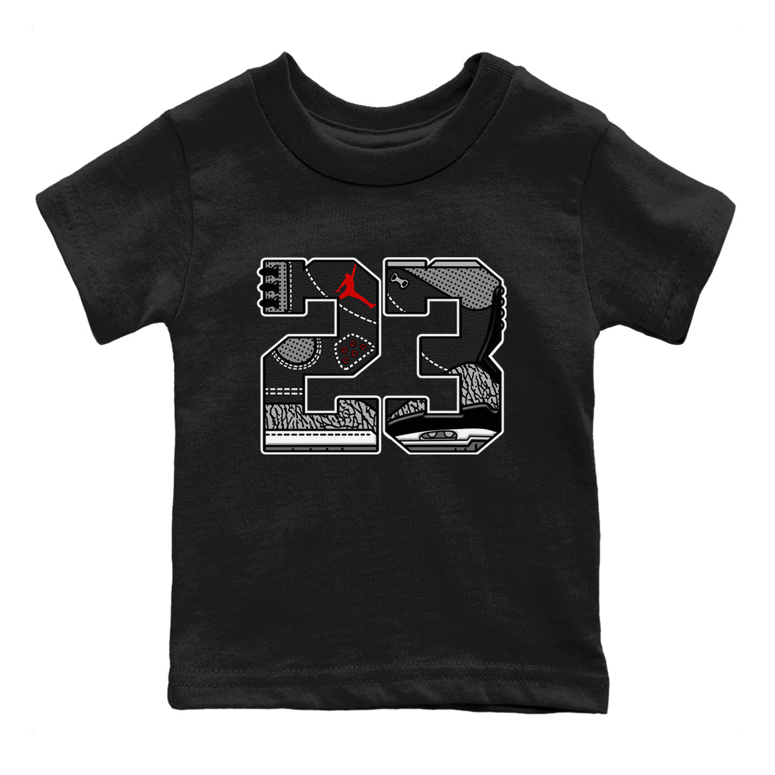 23 snkmatch Tees Kids - Air Jordan 3 Black Cement