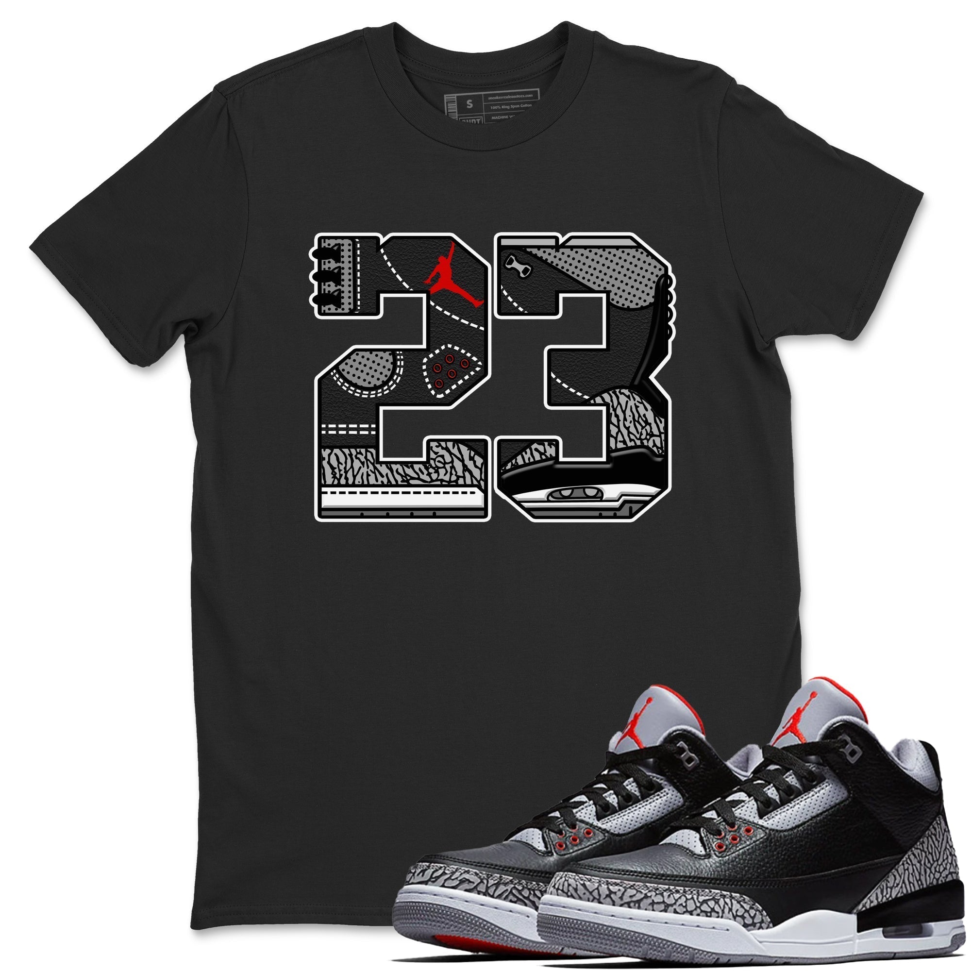 23 snkmatch Tees - Air Jordan 3 Black Cement