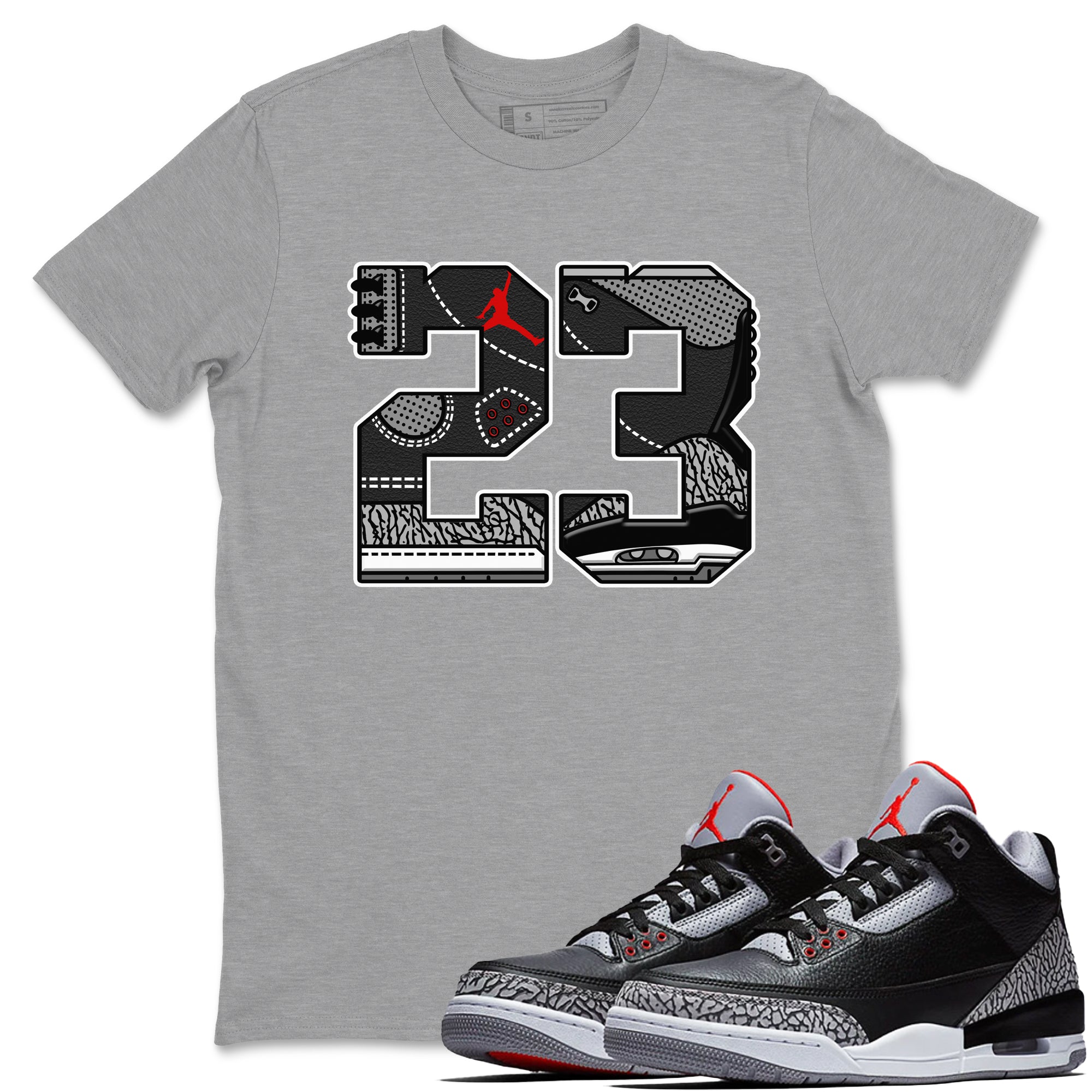 23 snkmatch Tees - Air Jordan 3 Black Cement