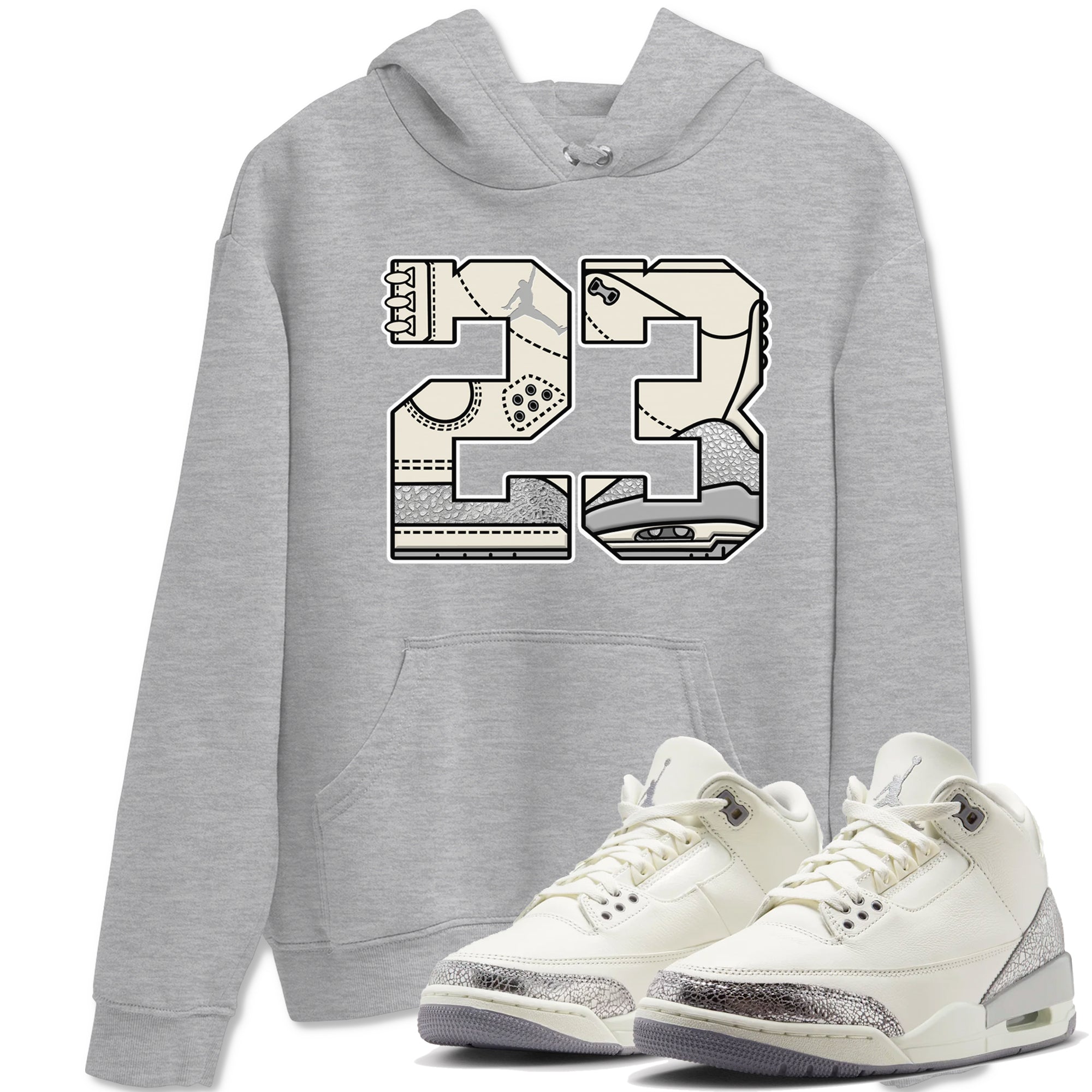23 snkmatch Tees - Air Jordan 3 Sail and Cement Grey