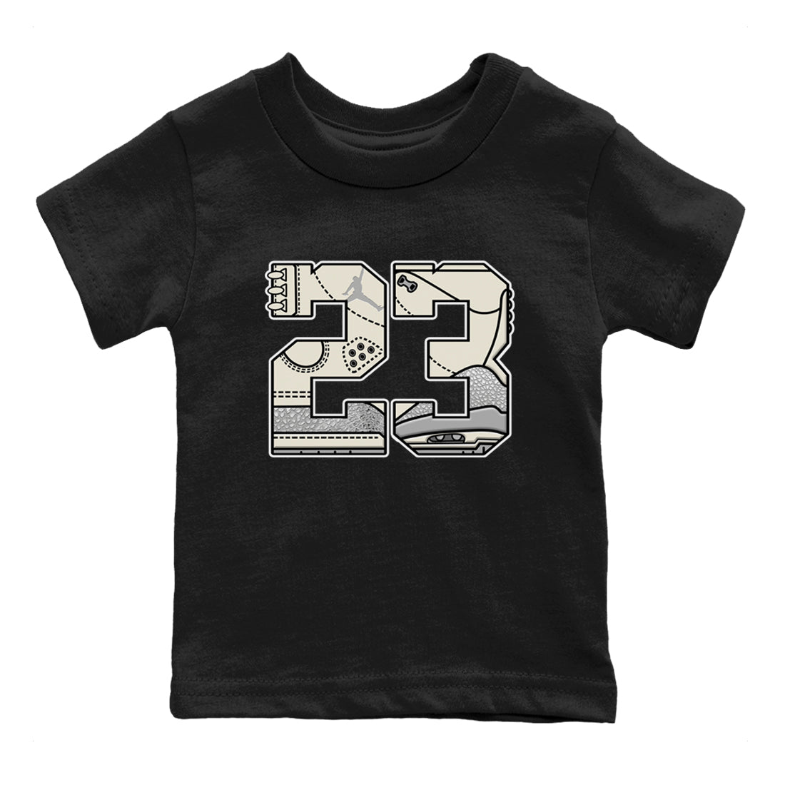 23 snkmatch Tees Kids - Air Jordan 3 Sail and Cement Grey