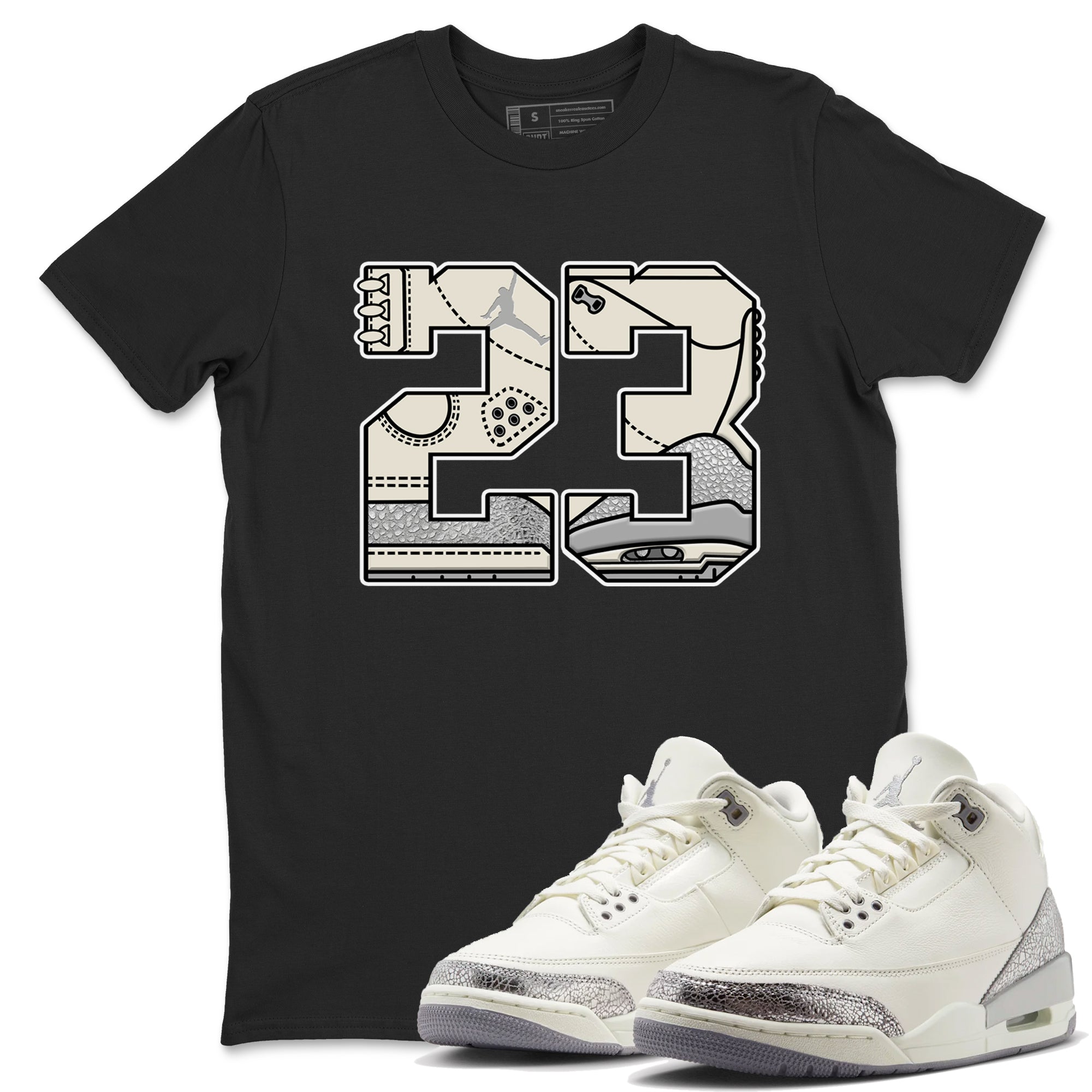 23 snkmatch Tees - Air Jordan 3 Sail and Cement Grey