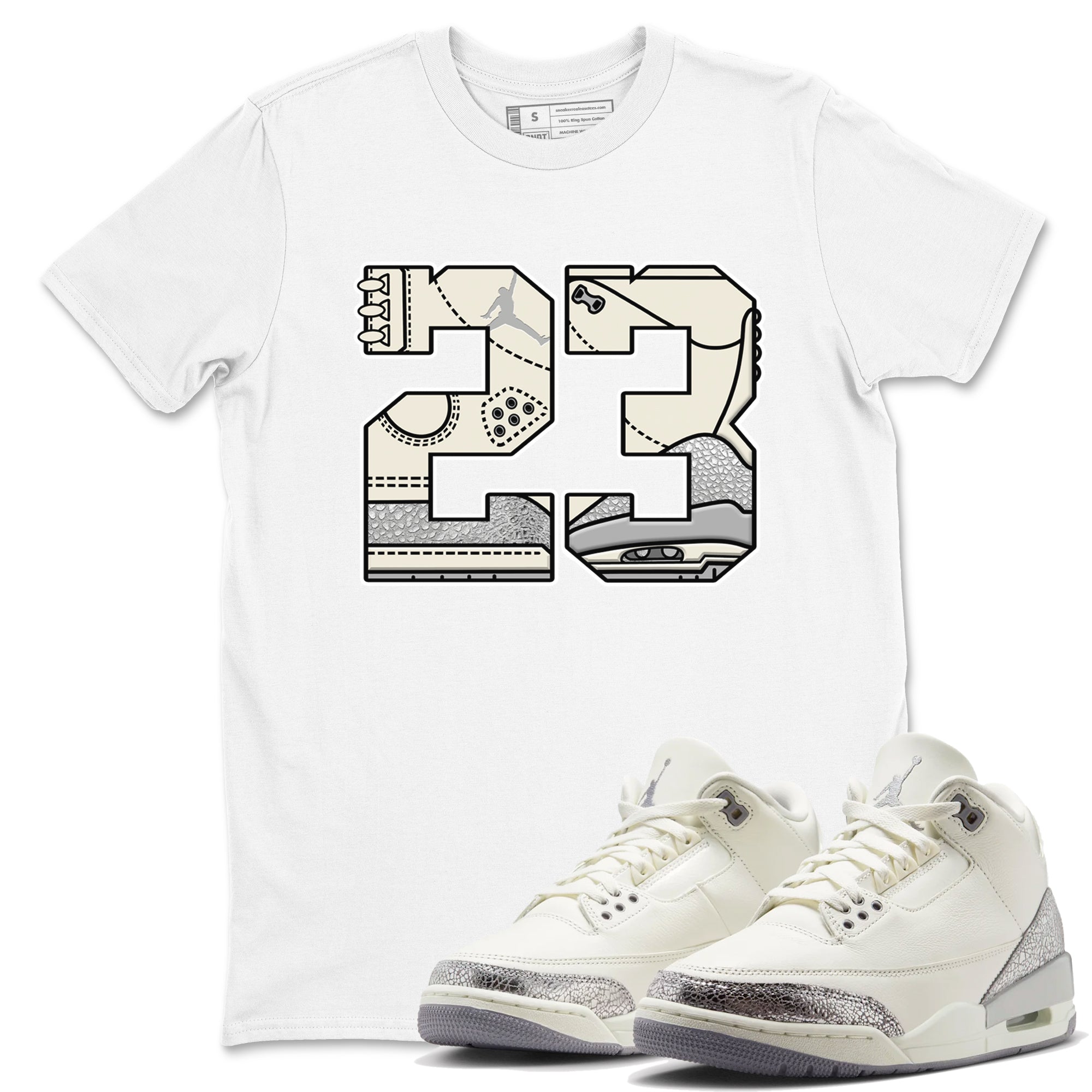 23 snkmatch Tees - Air Jordan 3 Sail and Cement Grey