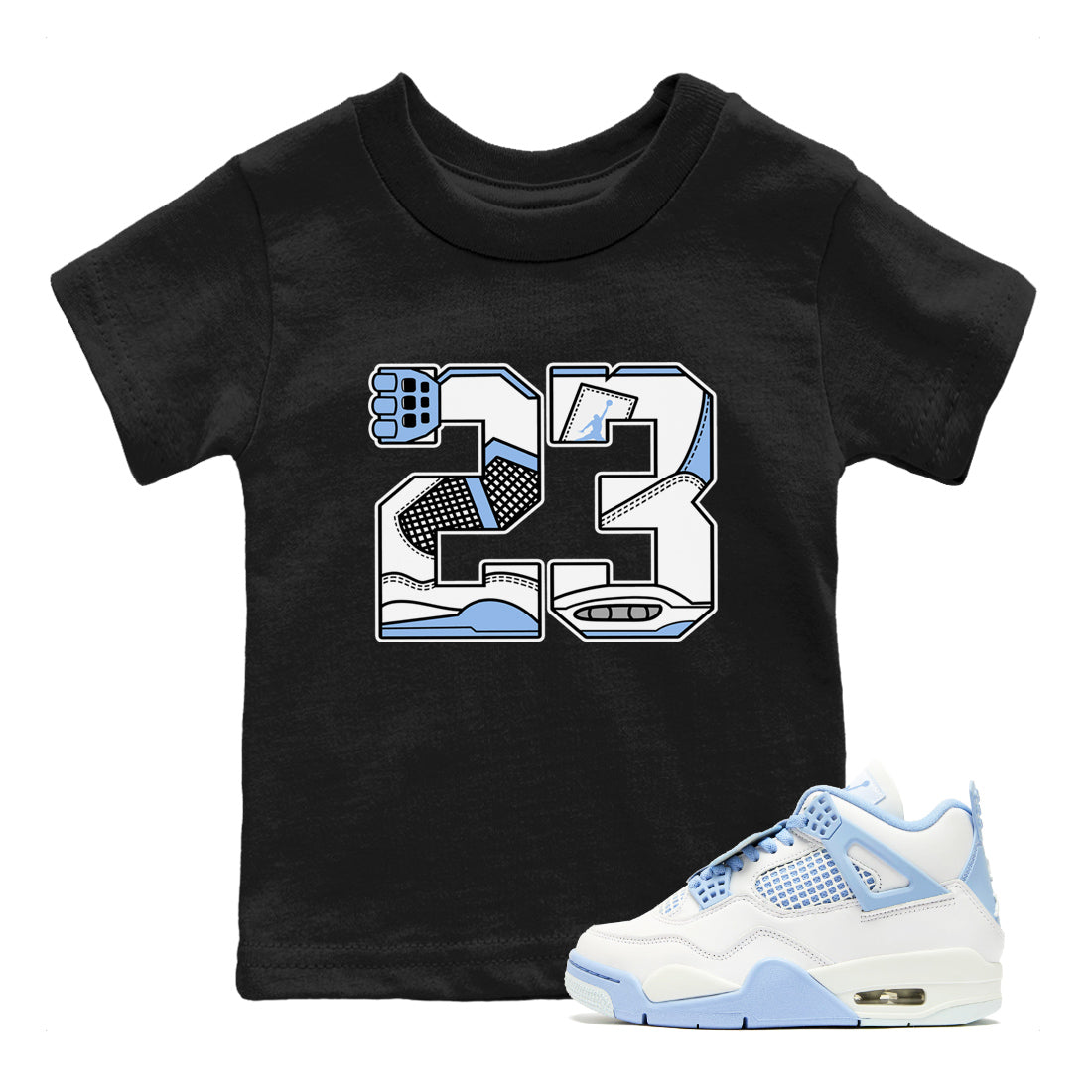 23 snkmatch Tees Kids - Air Jordan 4 Aluminum