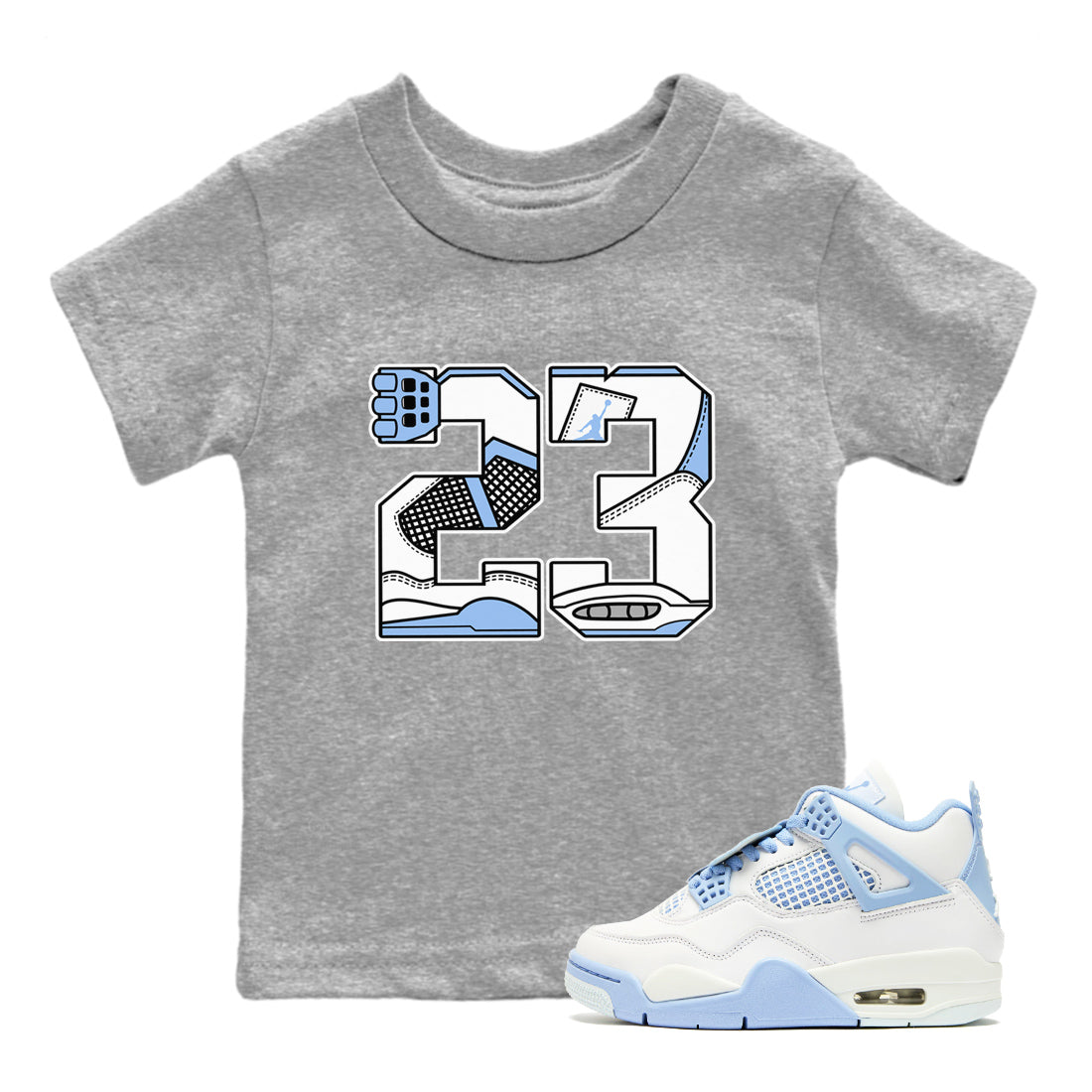 23 snkmatch Tees Kids - Air Jordan 4 Aluminum