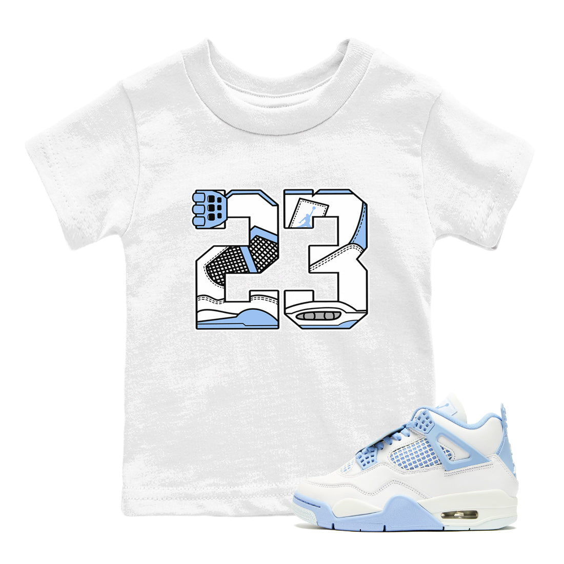 23 snkmatch Tees Kids - Air Jordan 4 Aluminum