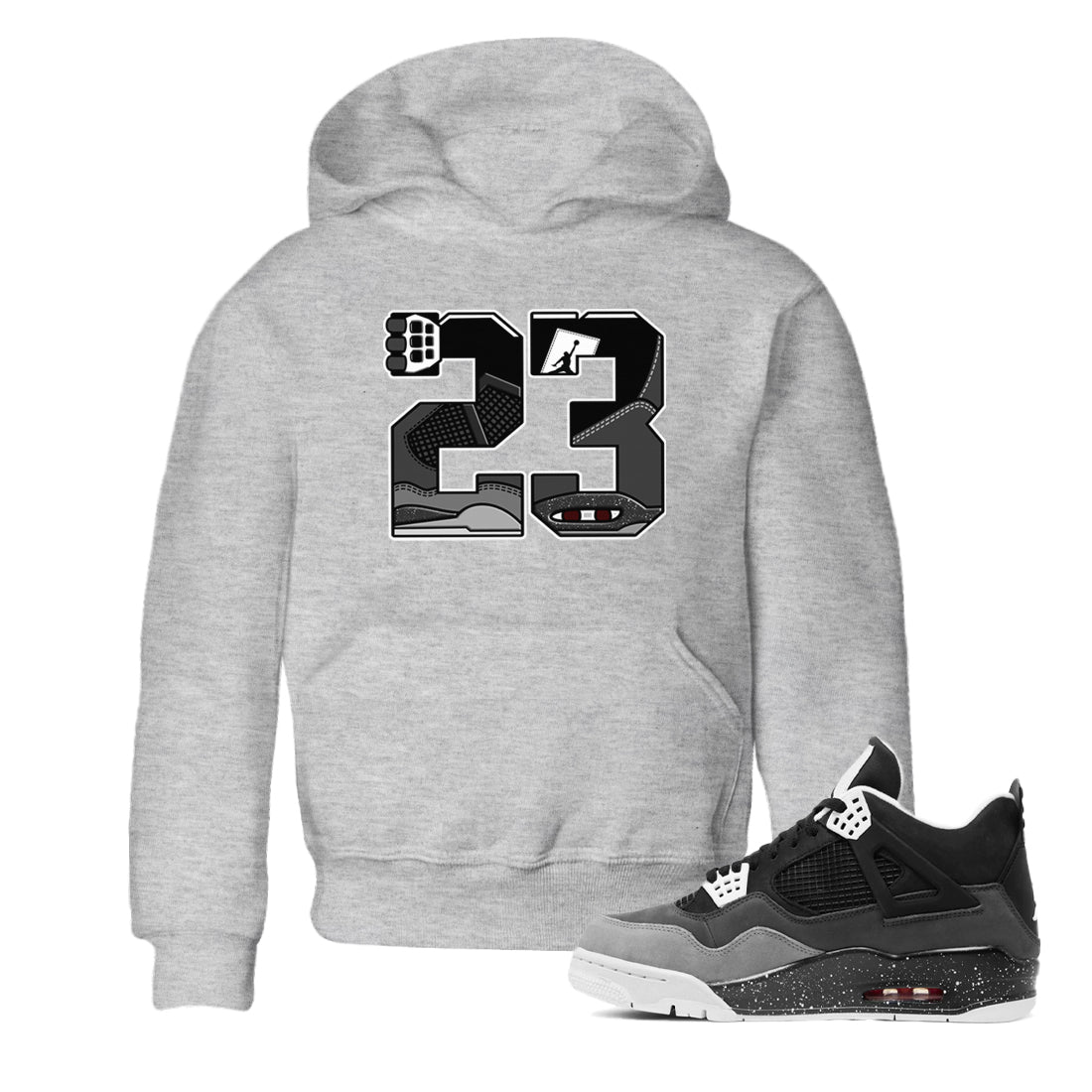 23 snkmatch Tees Kids - Air Jordan 4 Fear