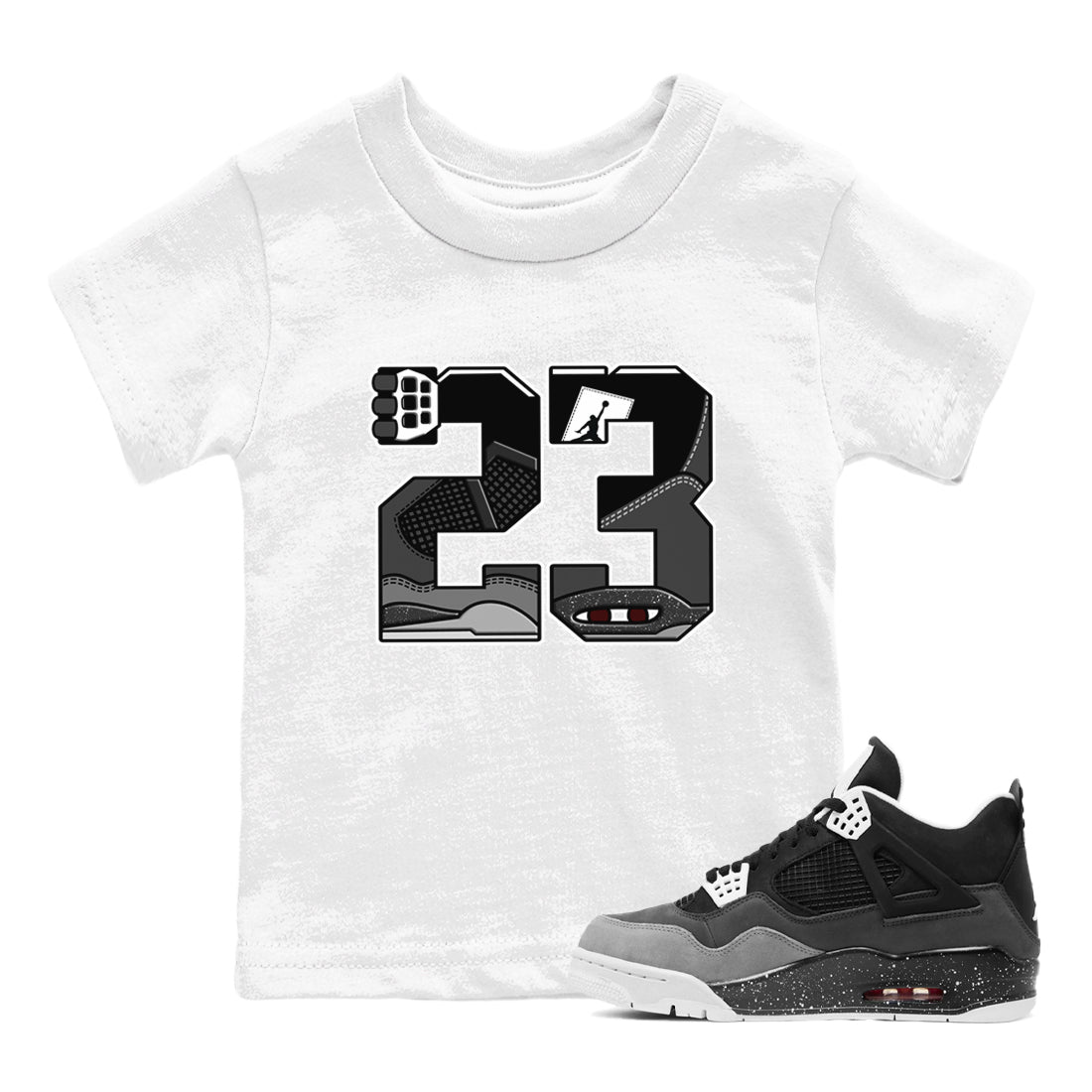 23 snkmatch Tees Kids - Air Jordan 4 Fear