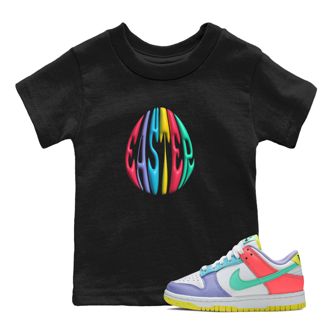 3D Easter Typo Kids Tops - Dunk Easter Candy
