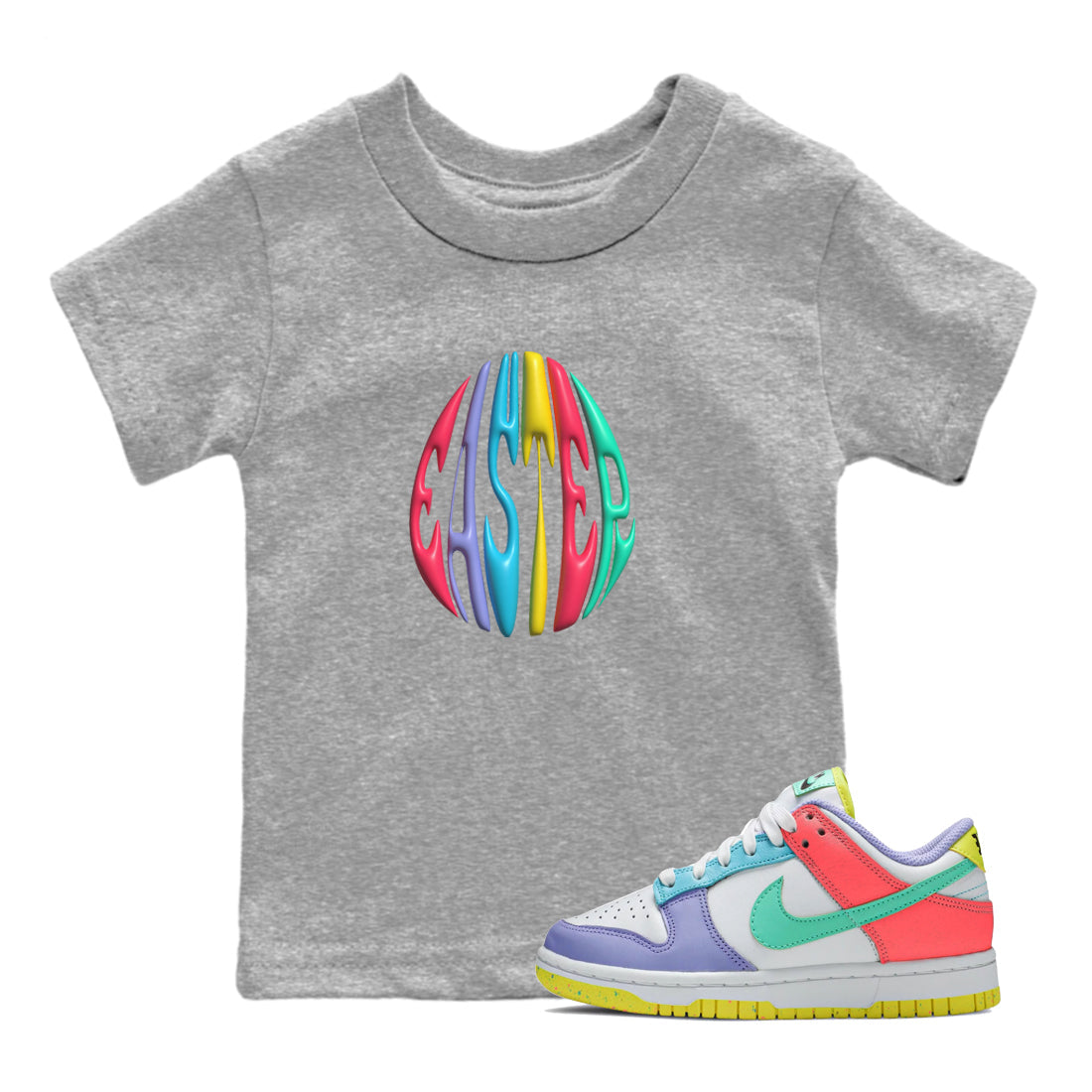 3D Easter Typo Kids Tops - Dunk Easter Candy
