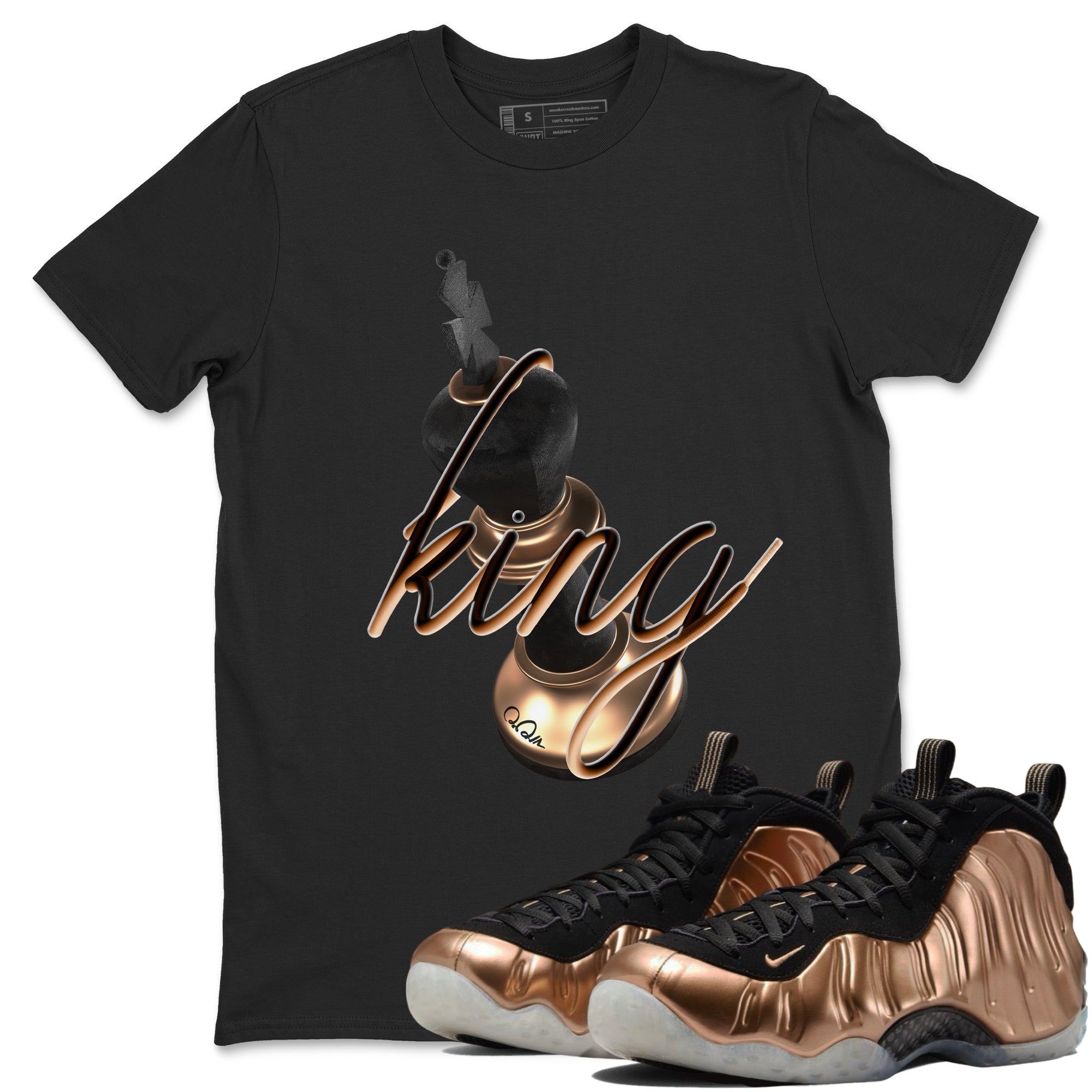 3D King snkmatch Tees - Air Foamposite One Metallic Copper
