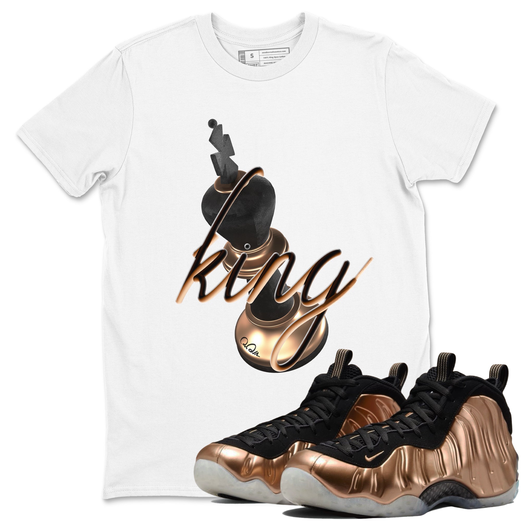 3D King snkmatch Tees - Air Foamposite One Metallic Copper
