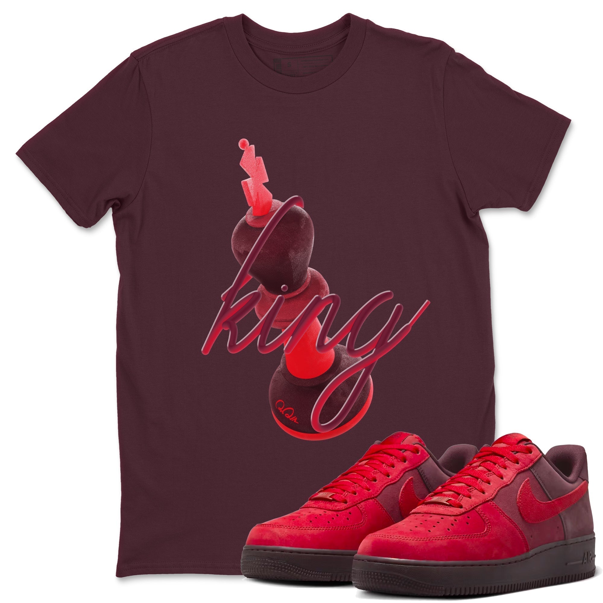 3D King snkmatch Tees - Air Force 1 Layers Of Love