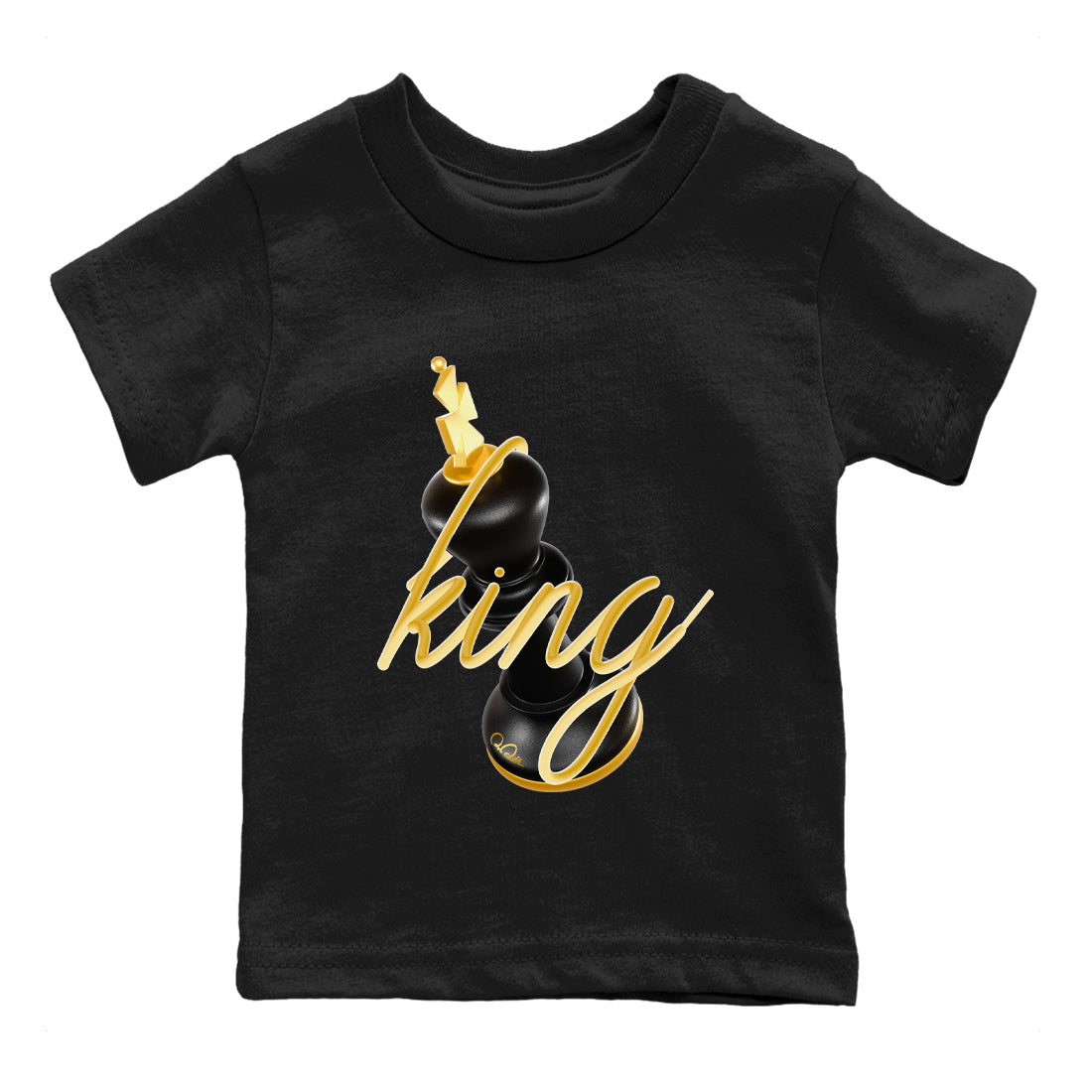 3D King snkmatch Tees Kids - Air Jordan 1 Black Metallic Gold