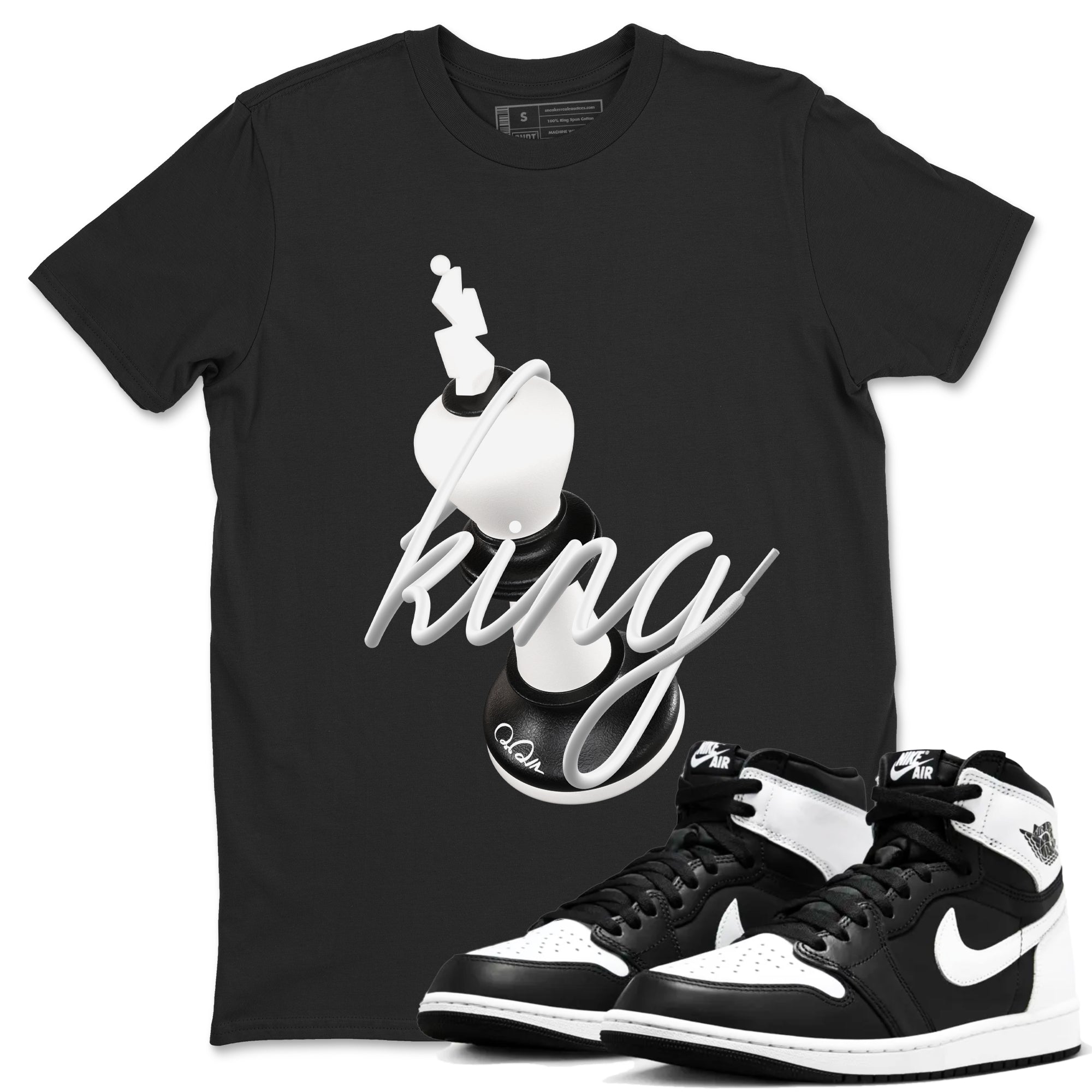 3D King snkmatch Tees - Air Jordan 1 Black White