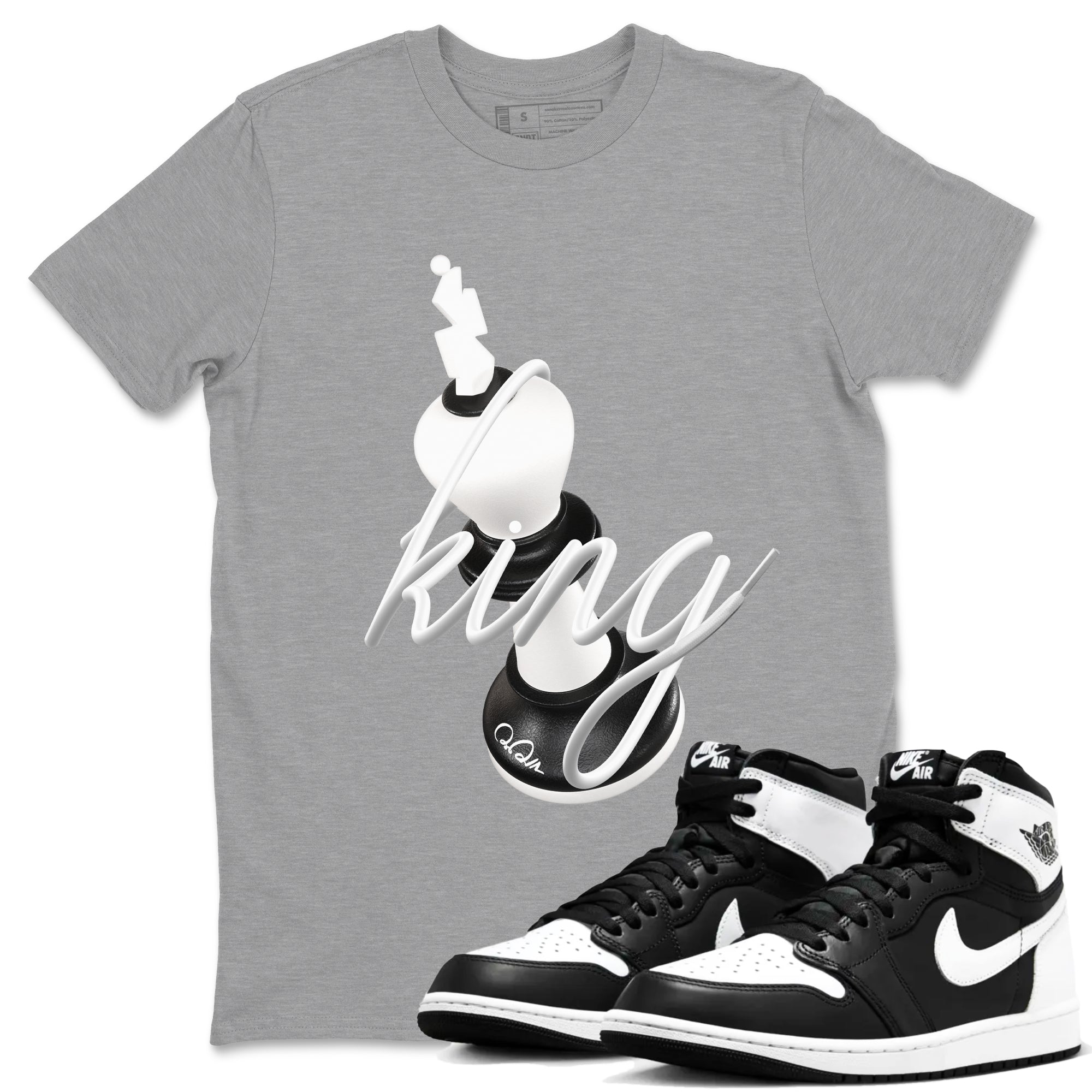 3D King snkmatch Tees - Air Jordan 1 Black White