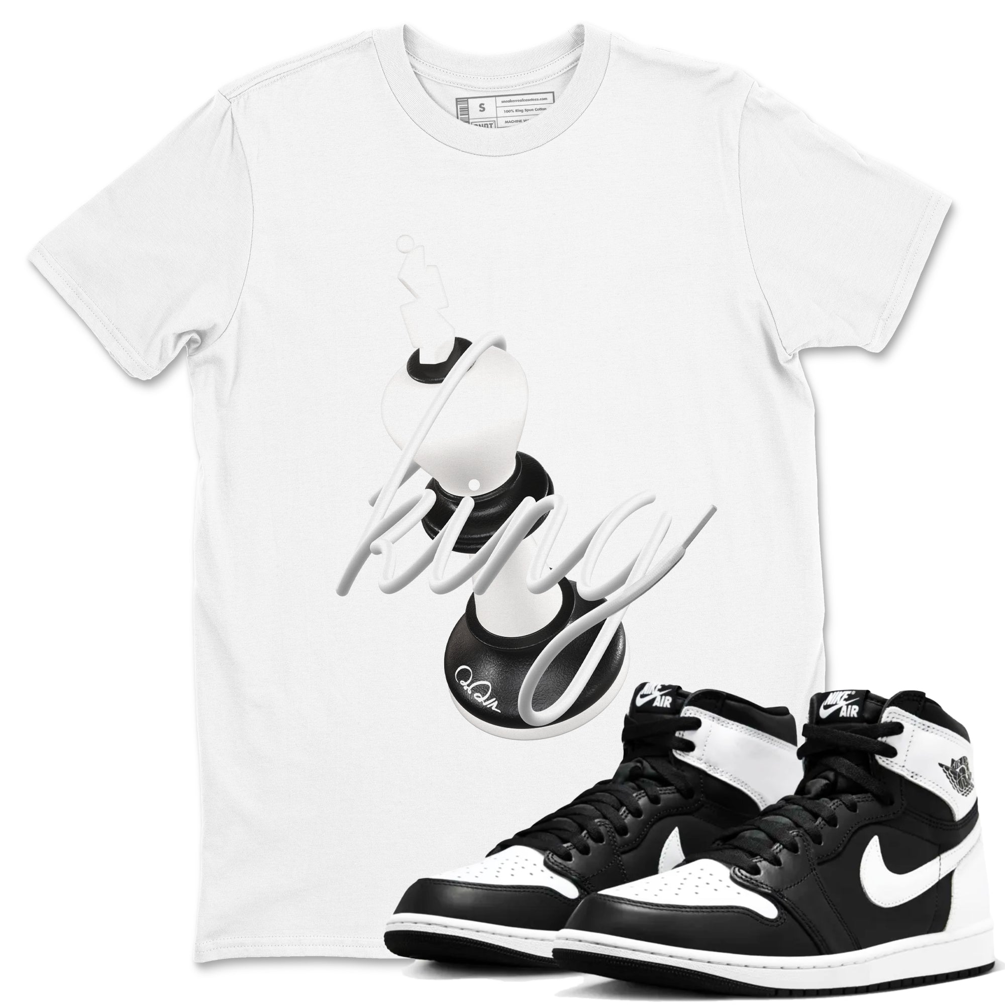 3D King snkmatch Tees - Air Jordan 1 Black White