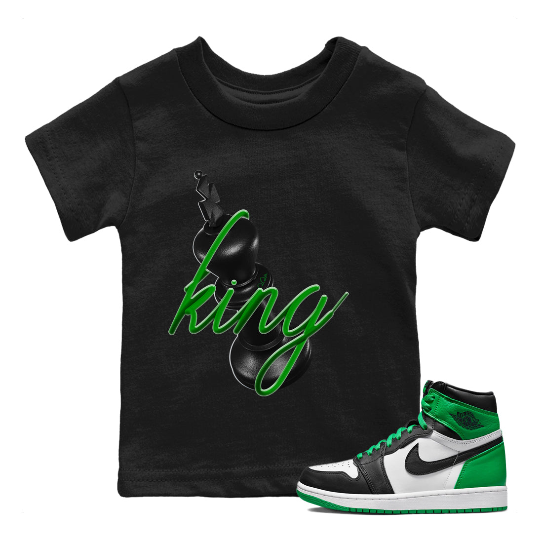 3D King Kids Tops - Air Jordan 1 Celtics