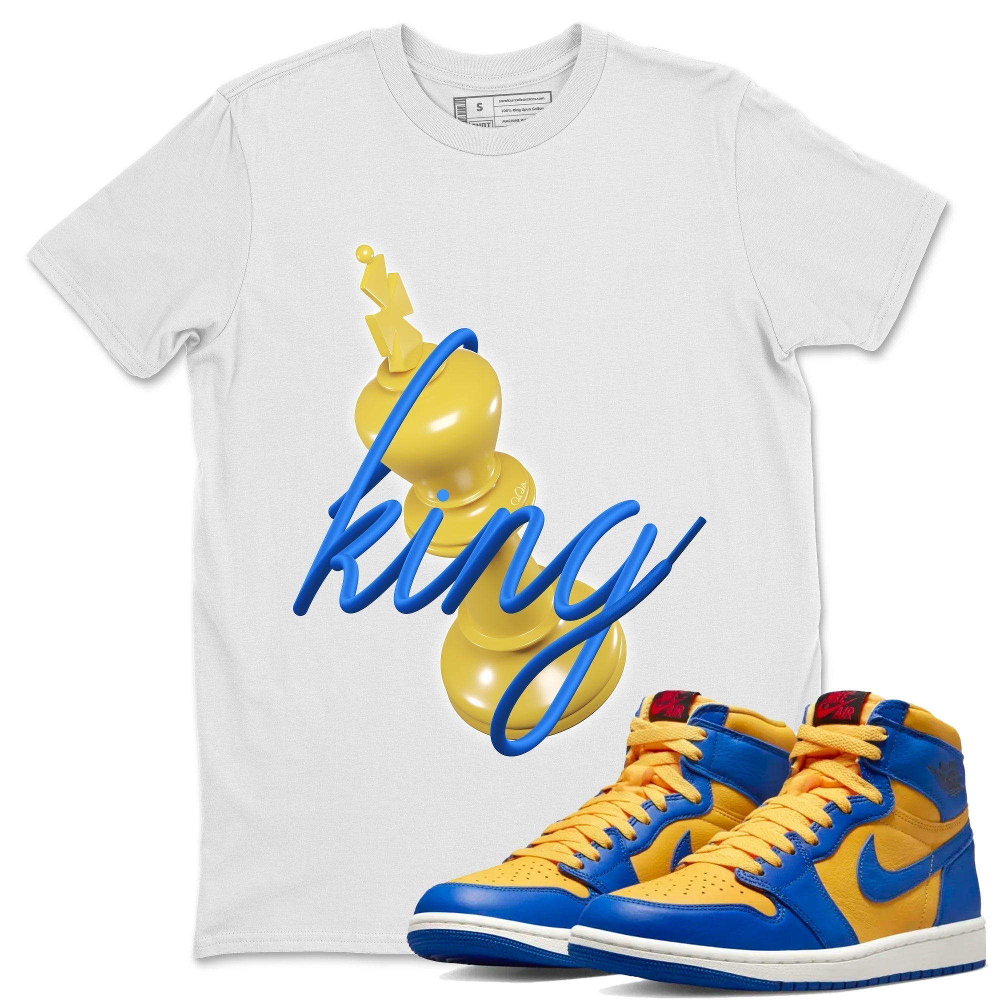 3D King Unisex Tops - Air Jordan 1 Game Royal Varsity Maize