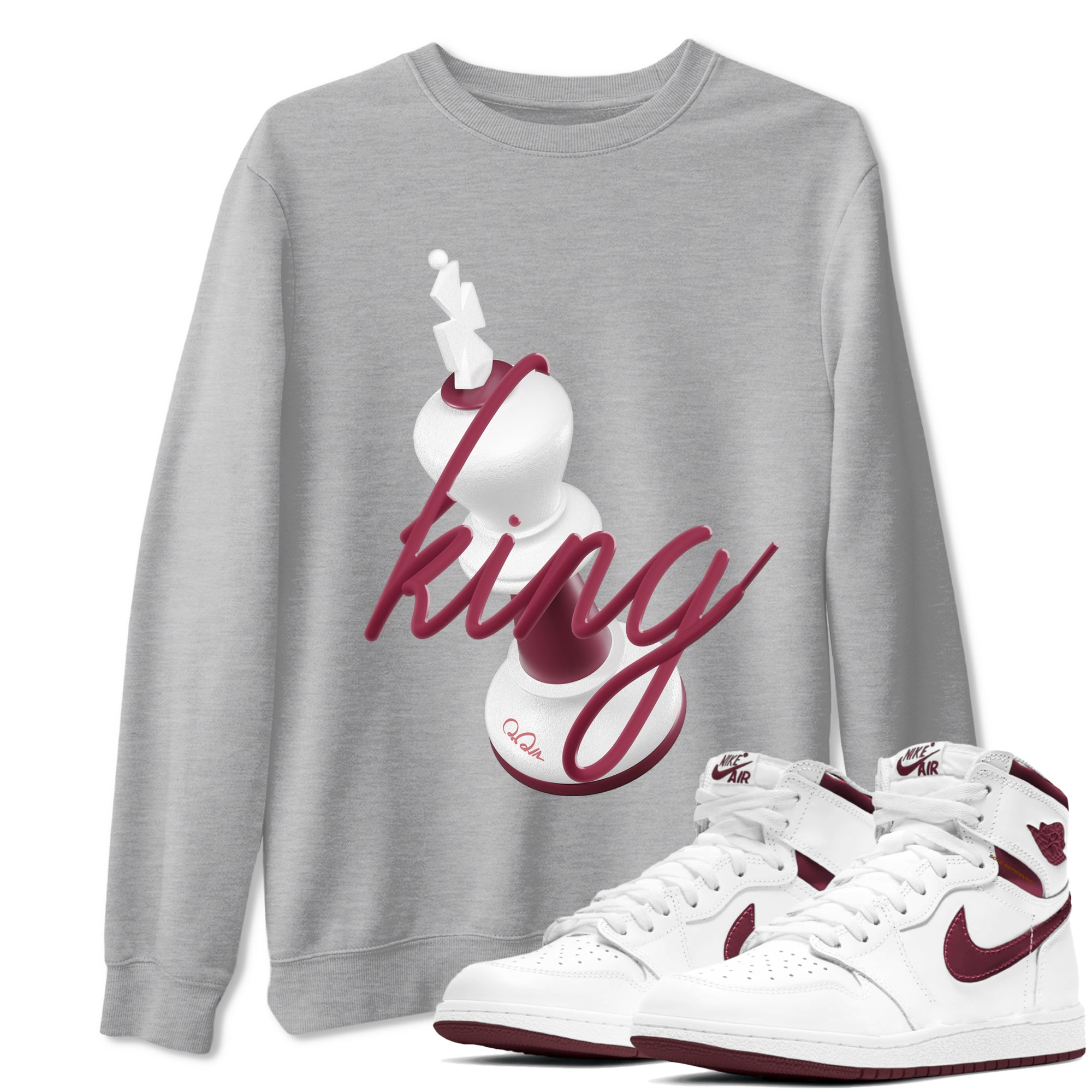 3D King snkmatch Tee - Air Jordan 1 Metallic Burgundy