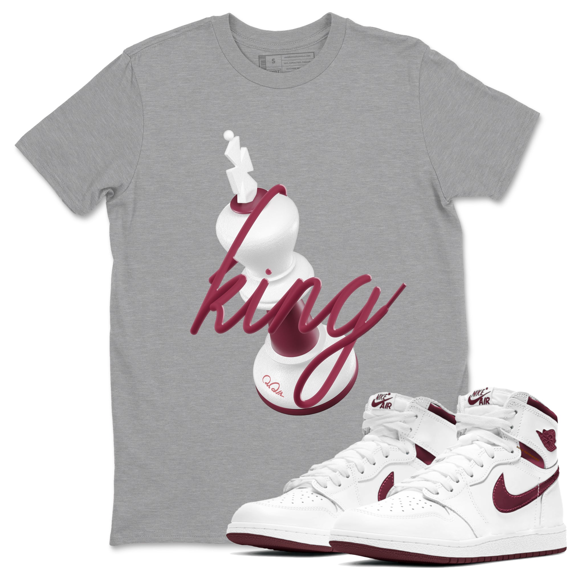 3D King snkmatch Tee - Air Jordan 1 Metallic Burgundy