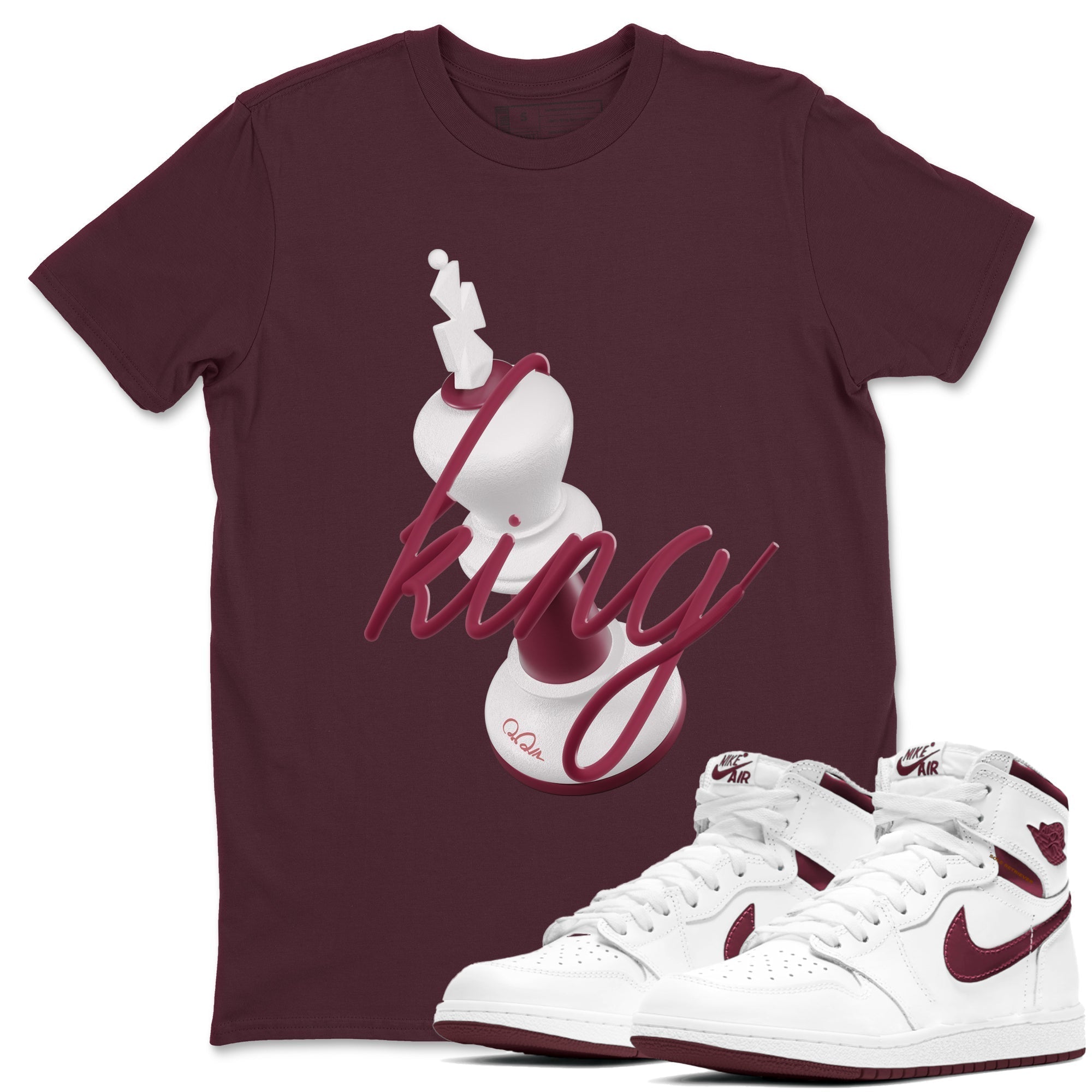 3D King snkmatch Tee - Air Jordan 1 Metallic Burgundy