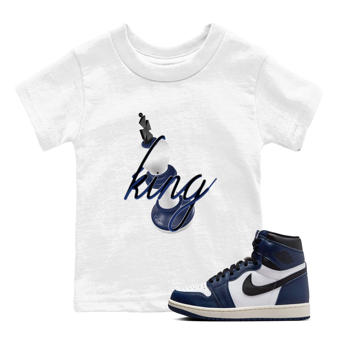 3D King snkmatch Tees Kids - Air Jordan 1 Midnight Navy