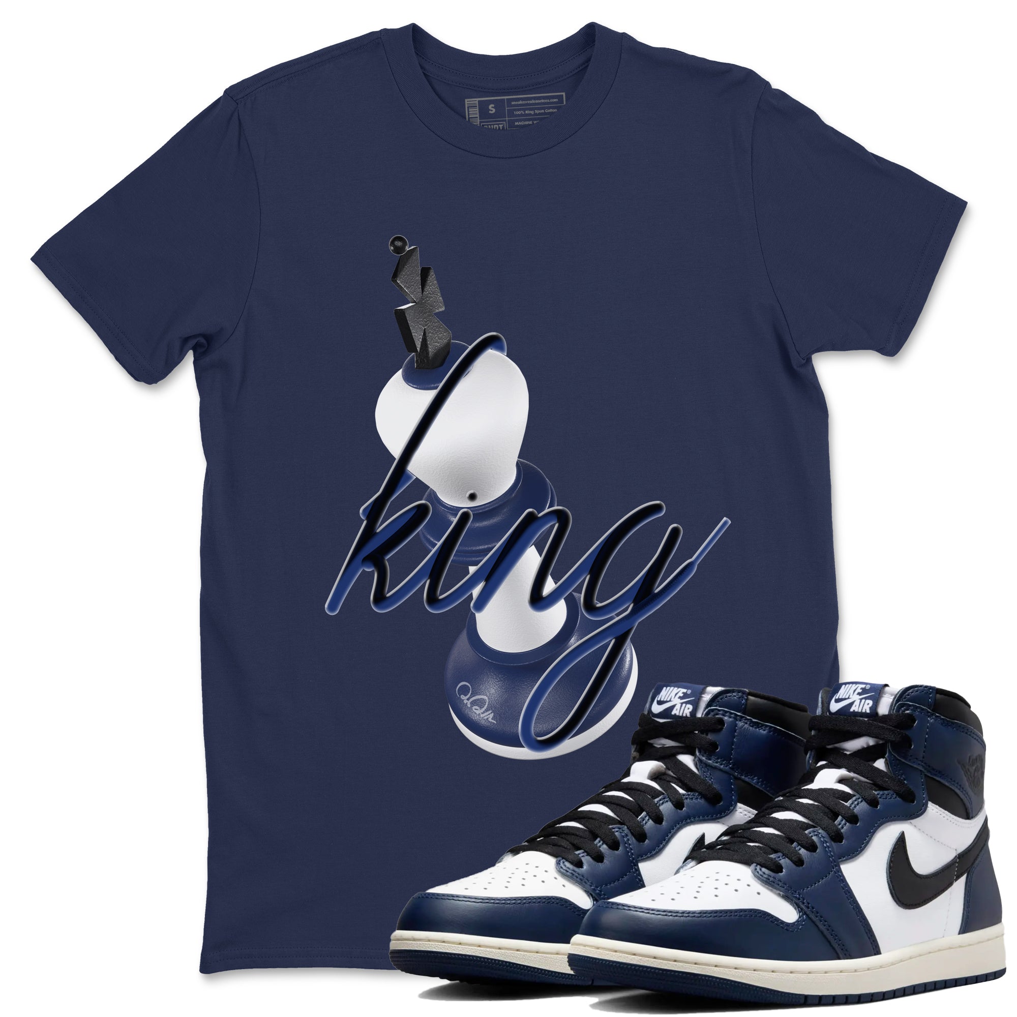 3D King snkmatch Tees - Air Jordan 1 Midnight Navy