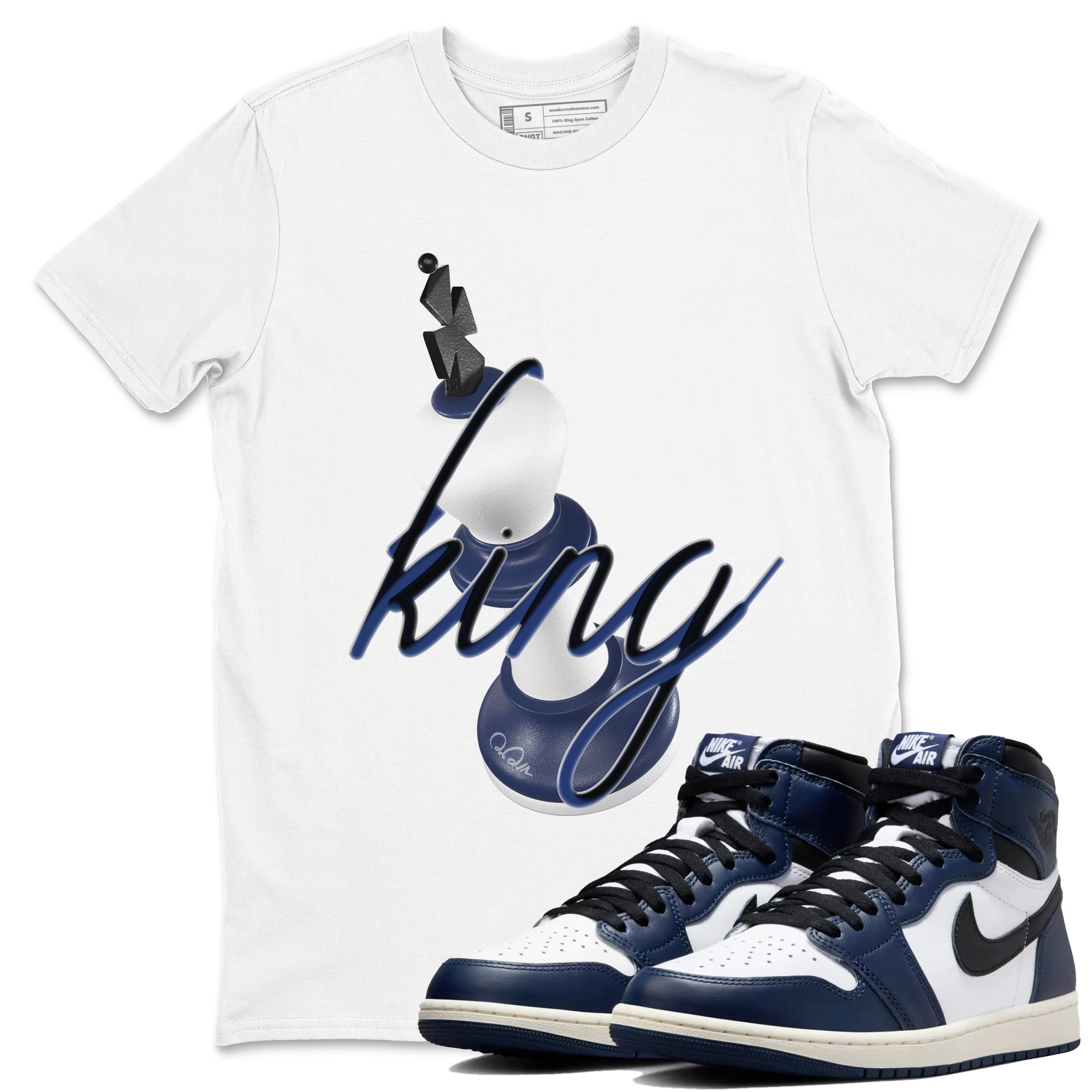 3D King snkmatch Tees - Air Jordan 1 Midnight Navy