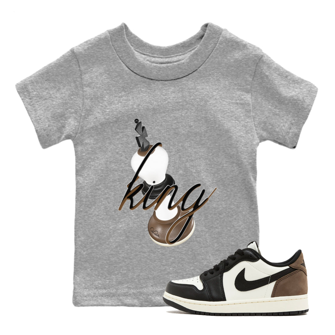 3D King snkmatch Tees Kids - Air Jordan 1 Mocha