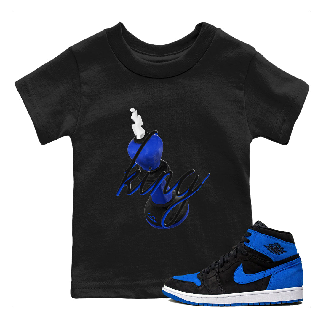 3D King snkmatch Tee Kids - Air Jordan 1 Royal Reimagined