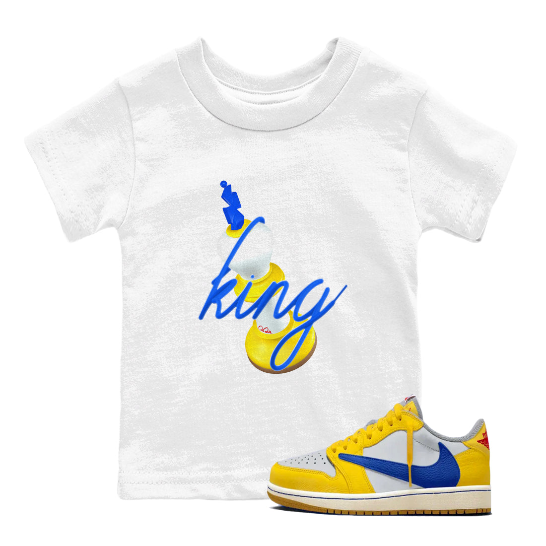 3D King snkmatch Tees Kids - Air Jordan 1 Travis Scott Canary