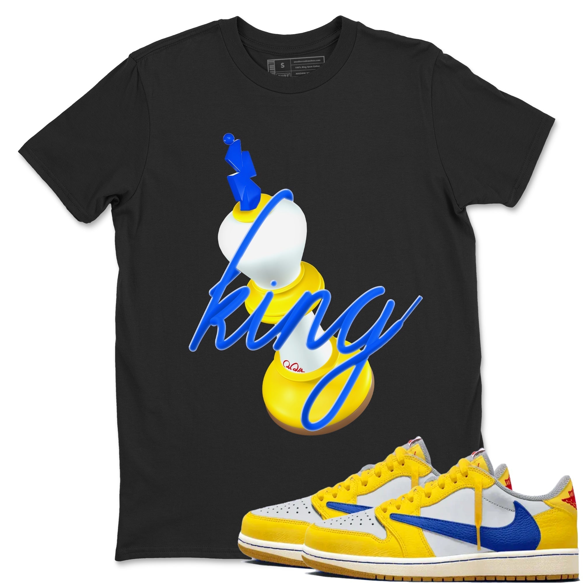 3D King snkmatch Tees - Air Jordan 1 Travis Scott Canary