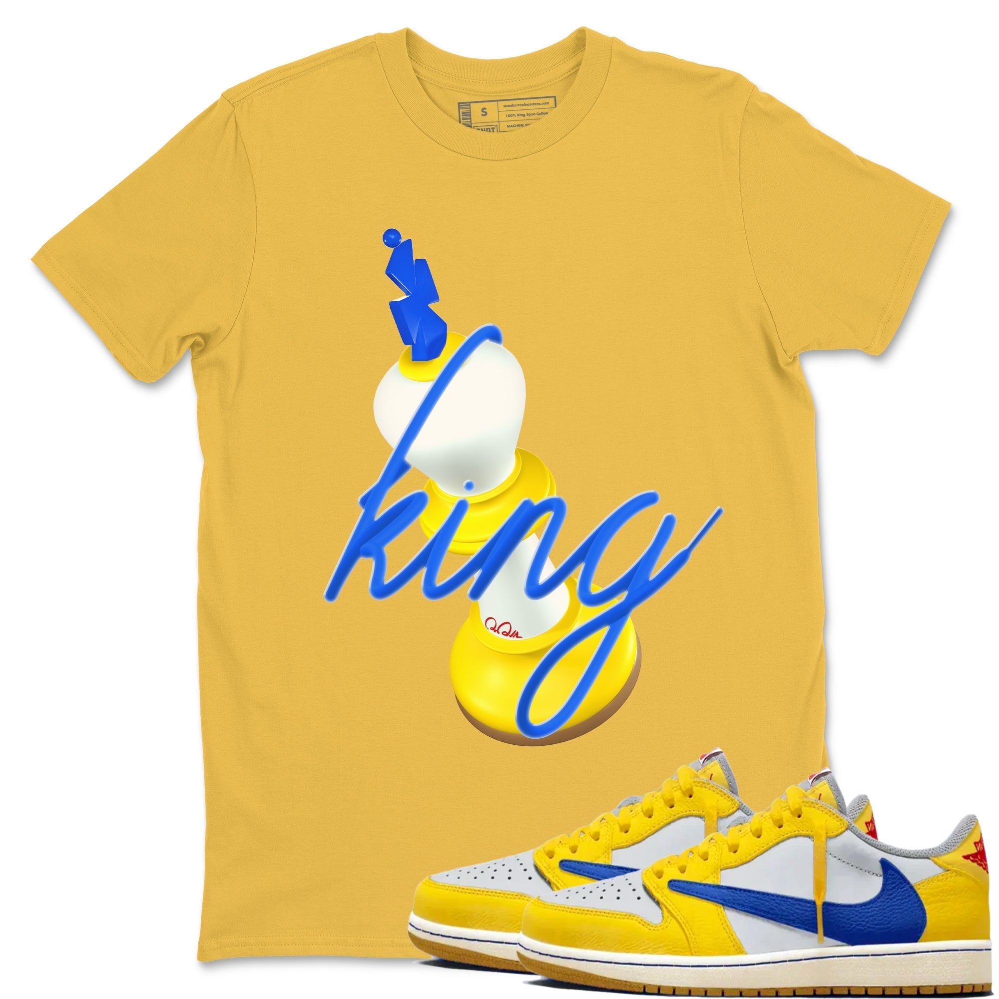 3D King snkmatch Tees - Air Jordan 1 Travis Scott Canary