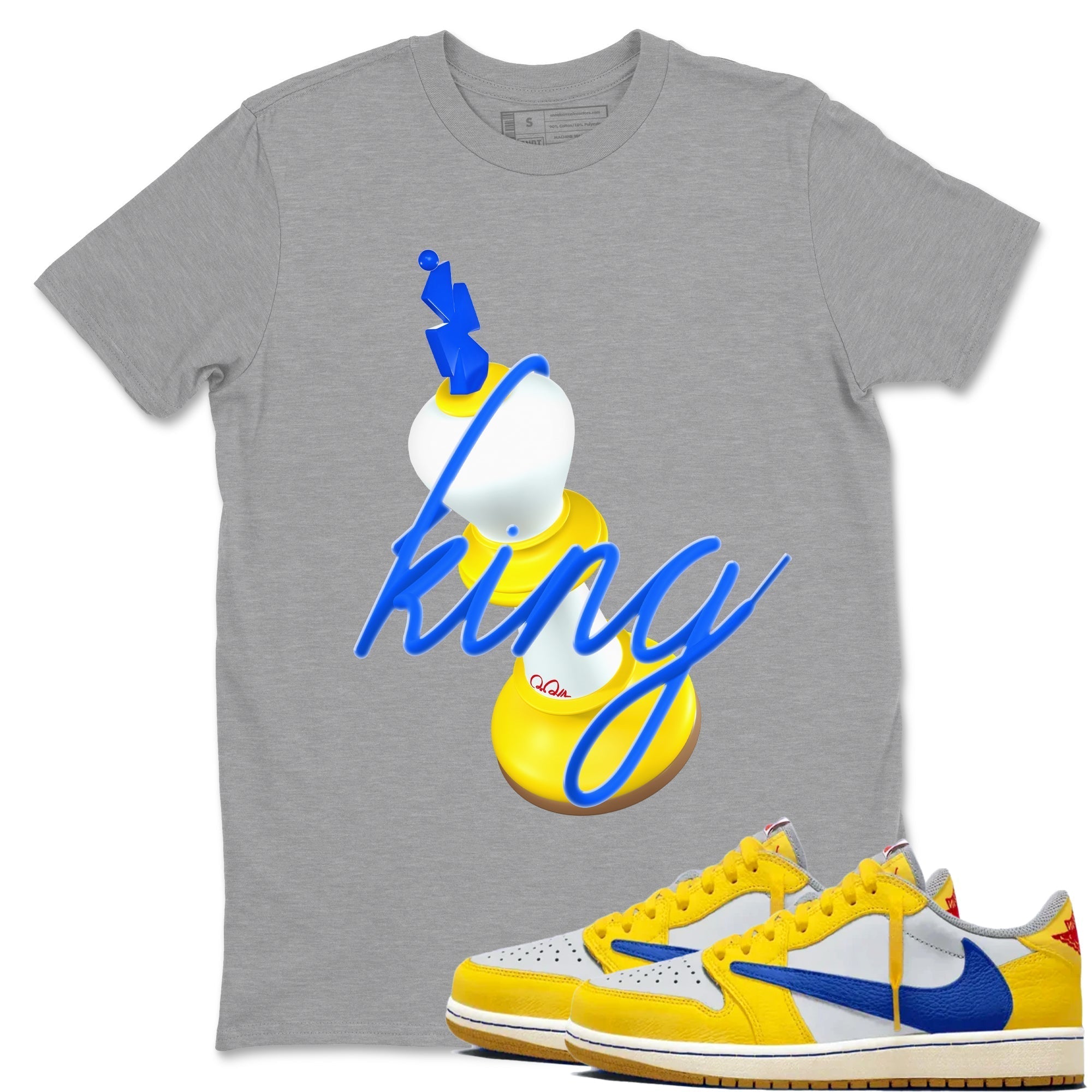 3D King snkmatch Tees - Air Jordan 1 Travis Scott Canary
