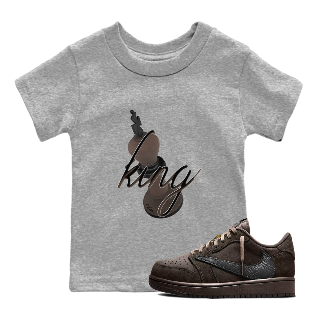 3D King snkmatch Tees Kids - Air Jordan 1 Travis Scott Velvet Brown