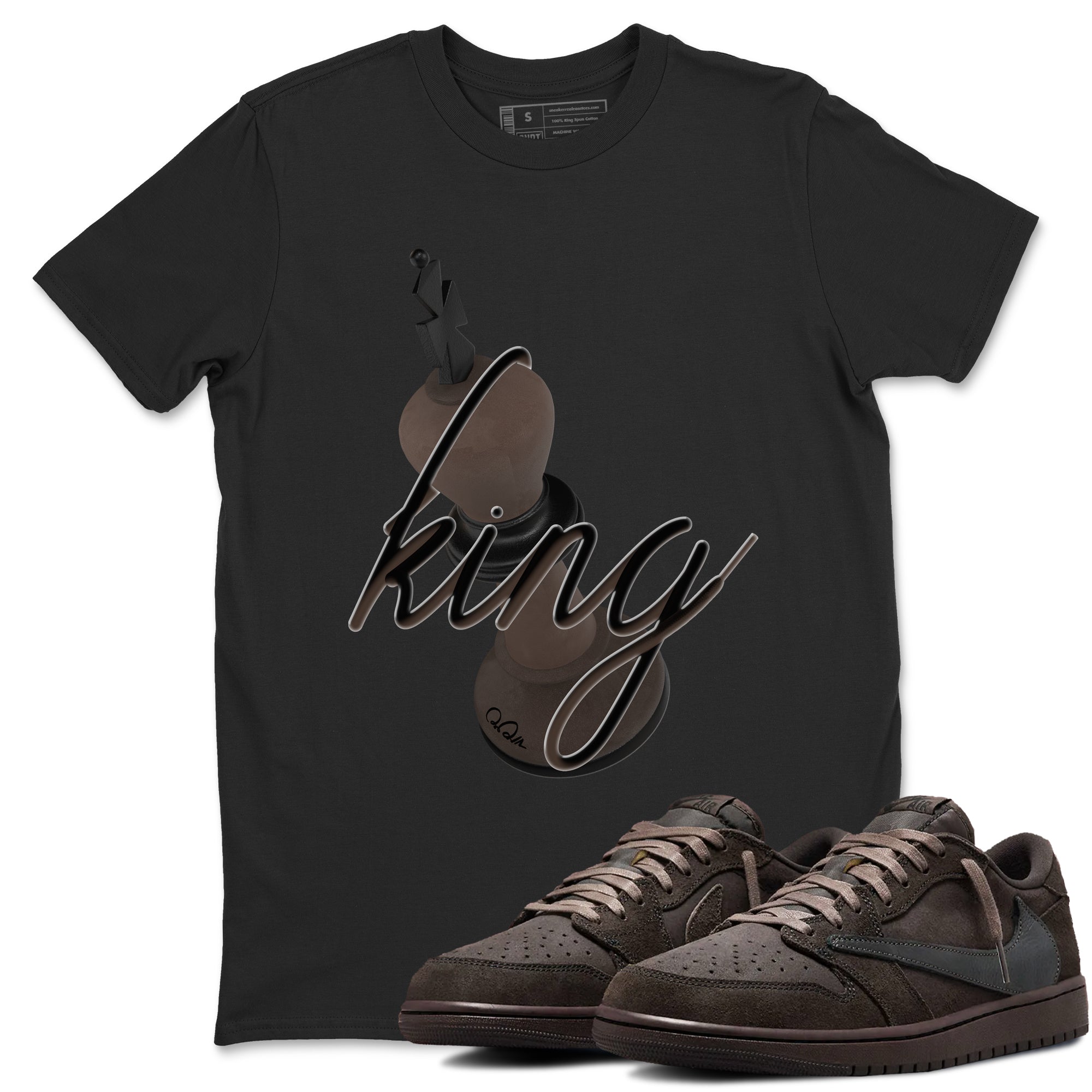 3D King snkmatch Tees - Air Jordan 1 Travis Scott Velvet Brown