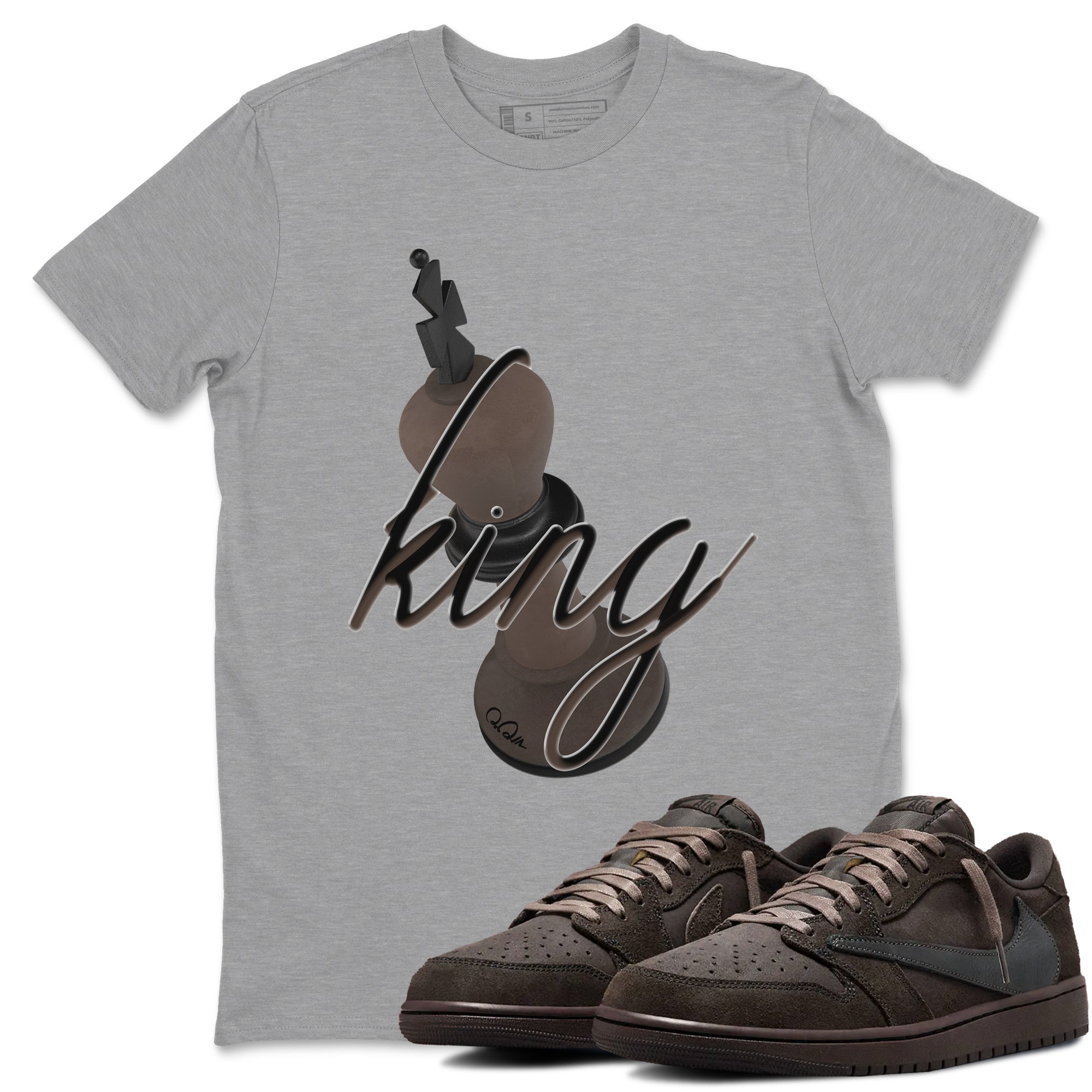 3D King snkmatch Tees - Air Jordan 1 Travis Scott Velvet Brown