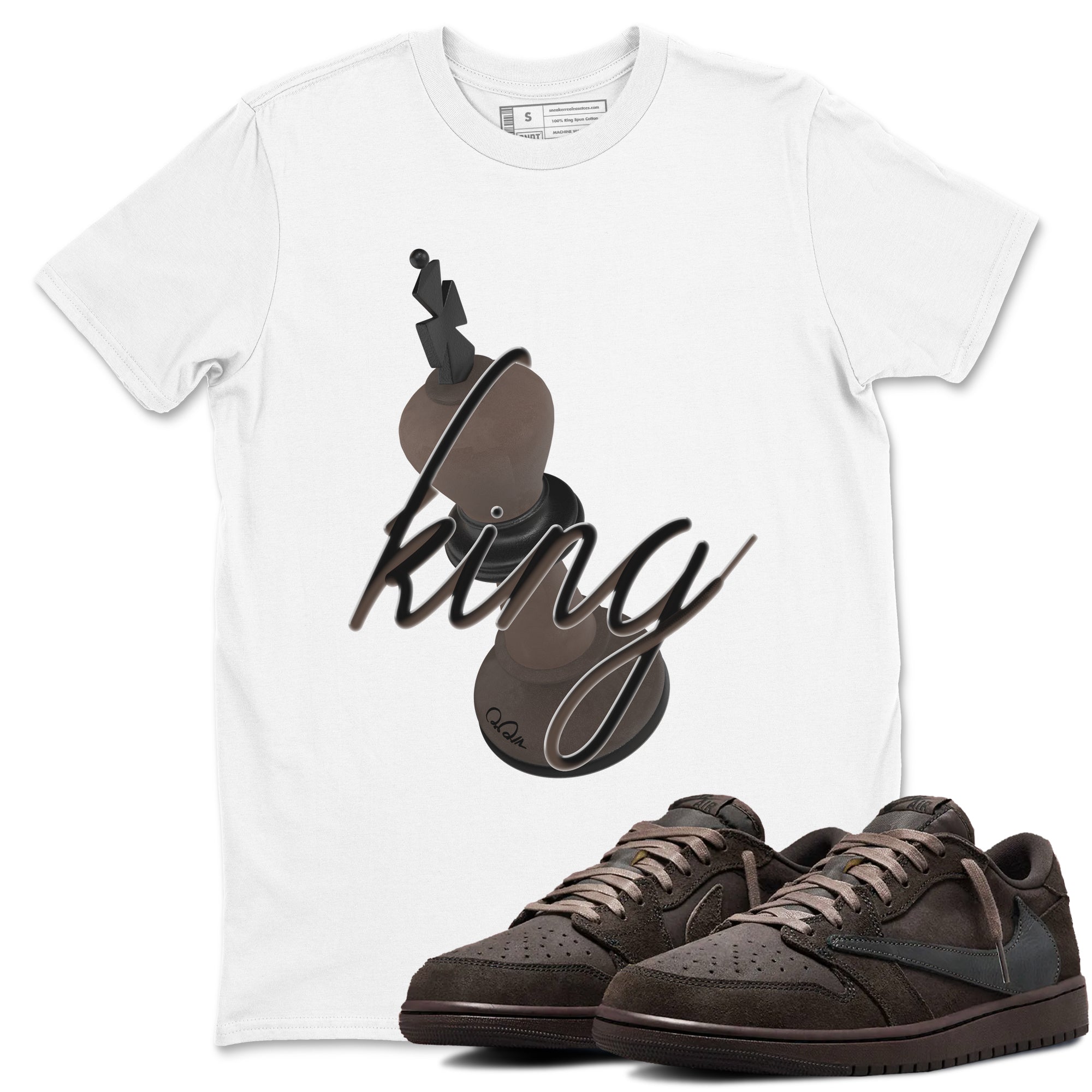 3D King snkmatch Tees - Air Jordan 1 Travis Scott Velvet Brown